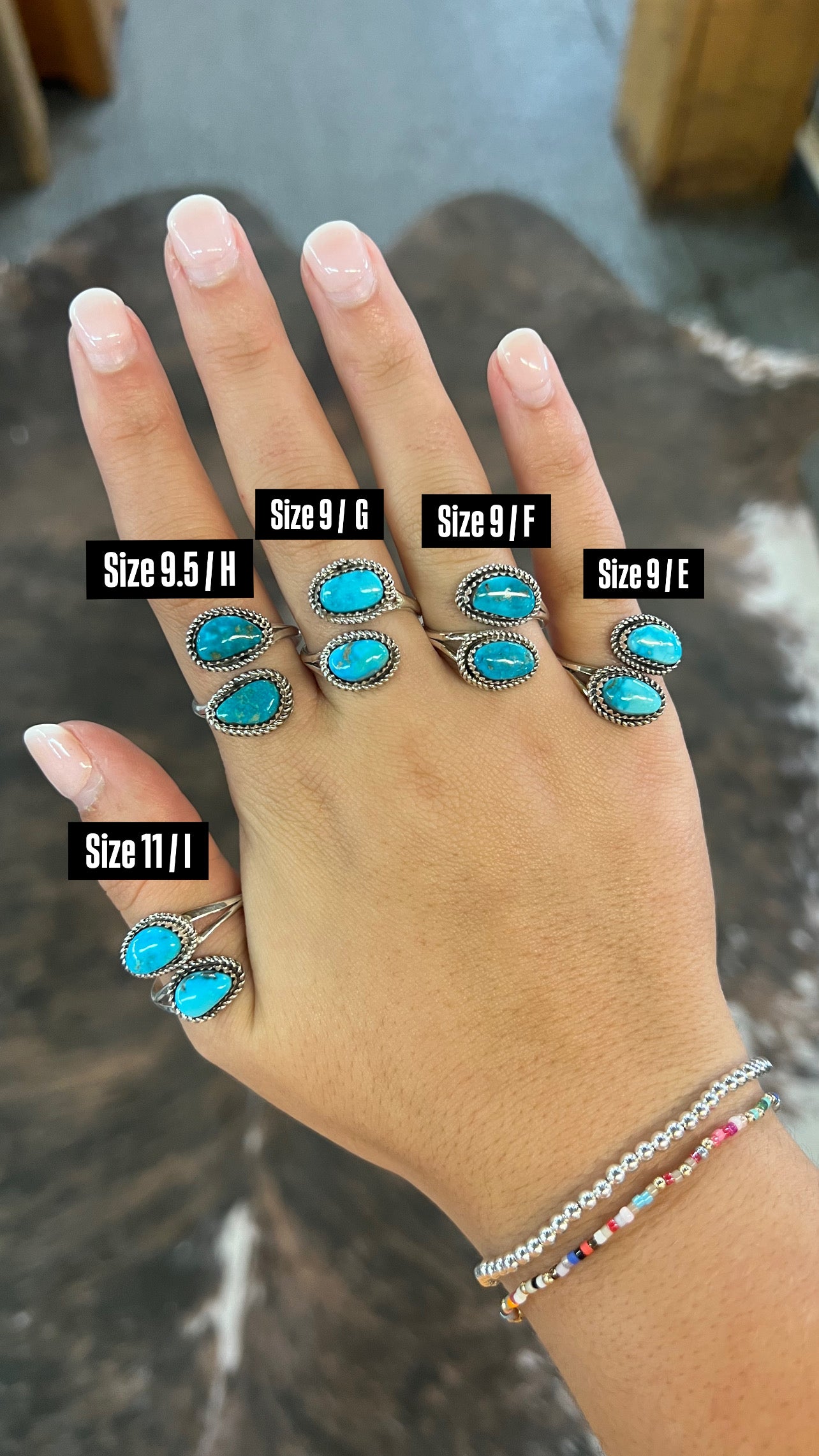The Jane 2 Stone Genuine Turquoise Sterling Silver Wrap Ring