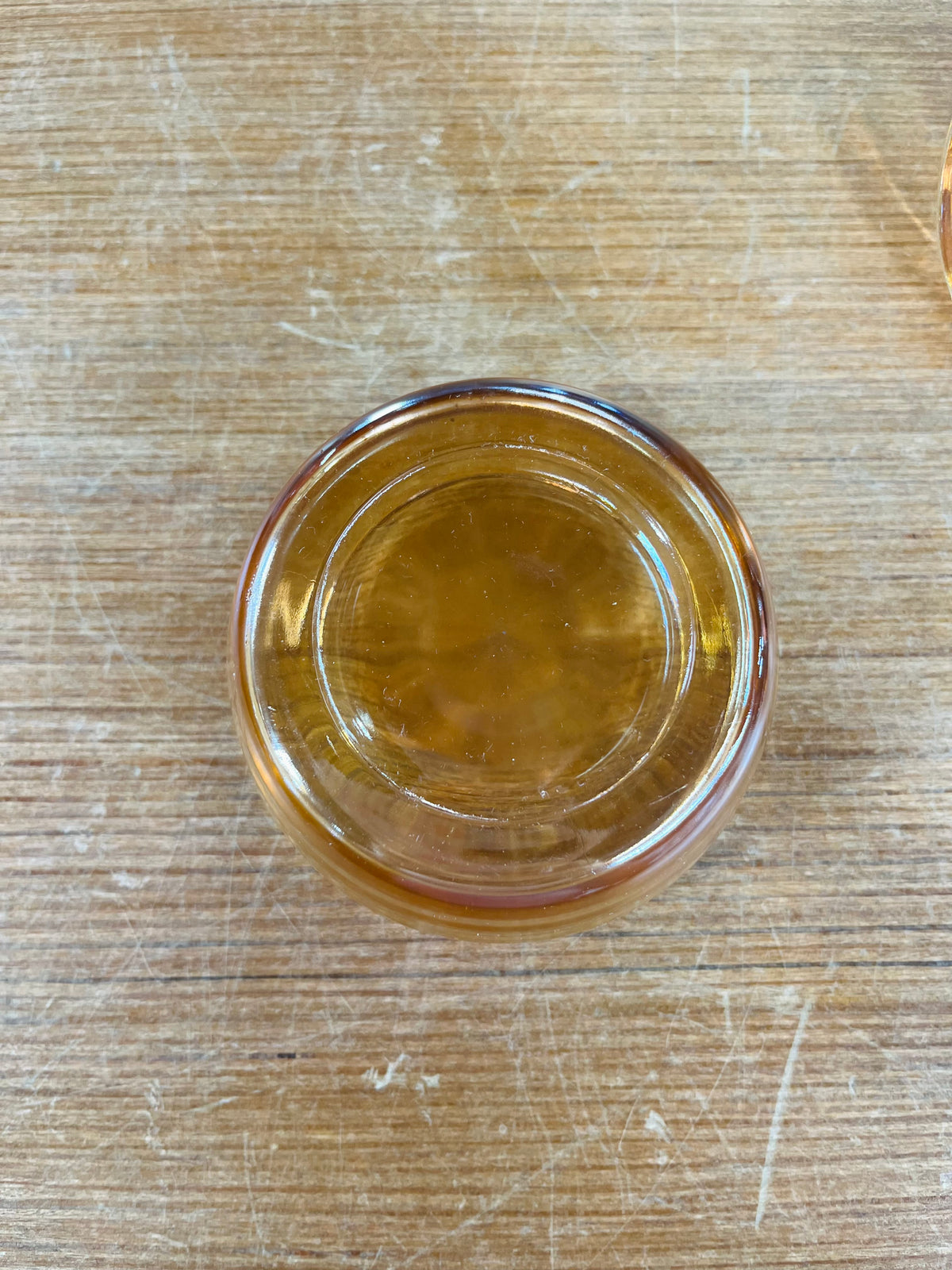 Vintage Scottie Dog Powder Puff Amber Glass