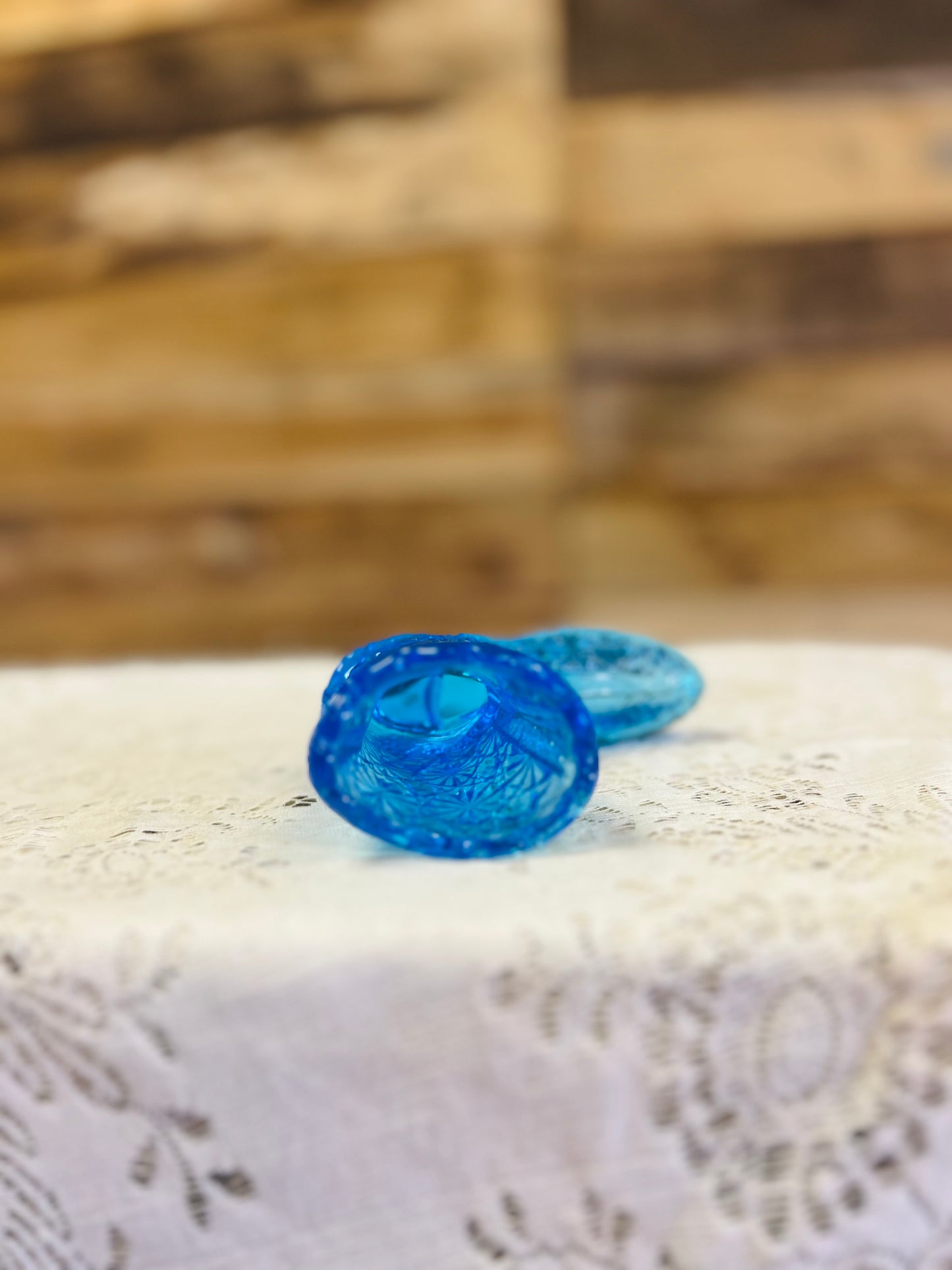 Vintage Blue Glass Boot