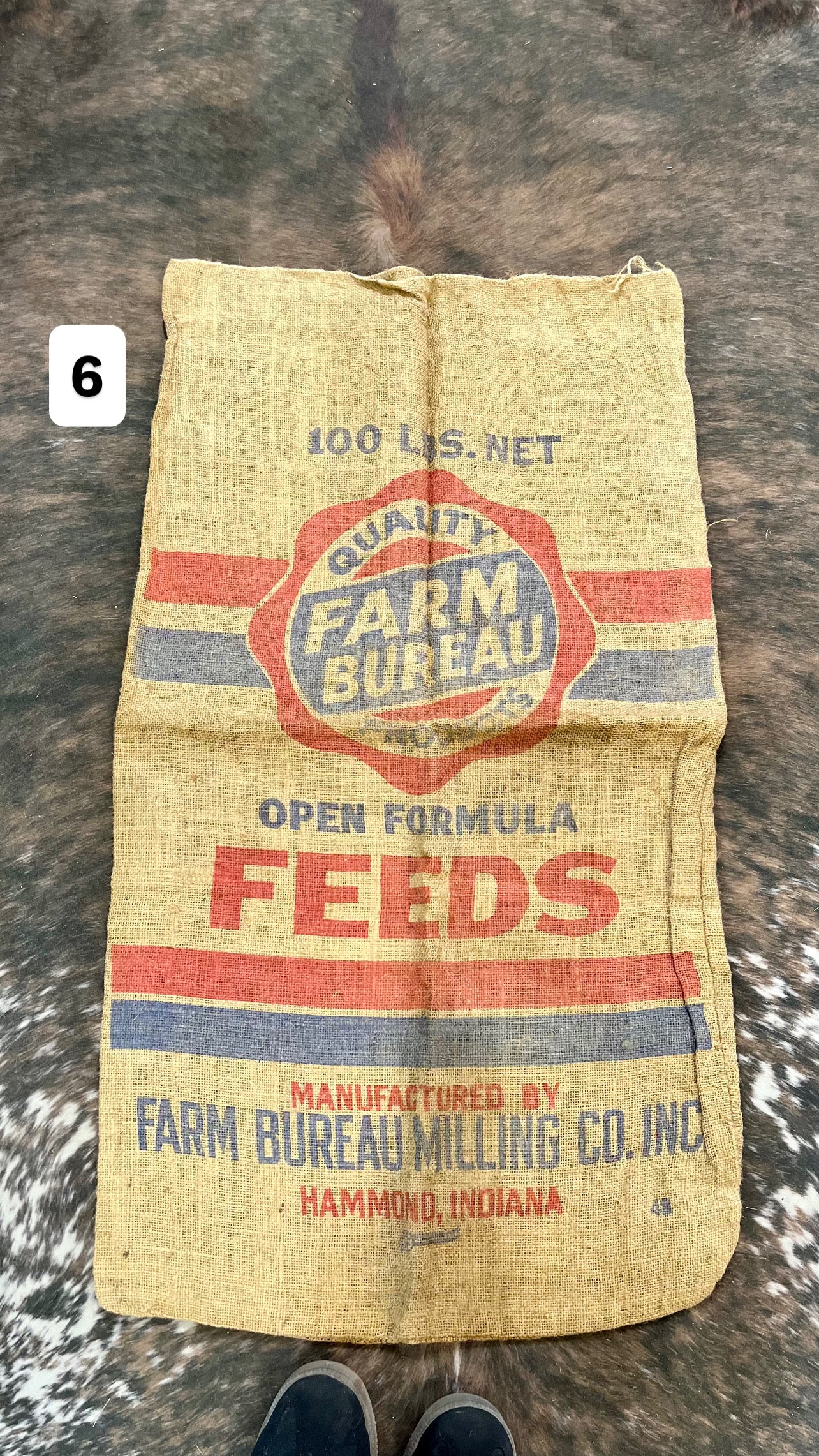 Farm Bureau Feeds Burlap Bag
