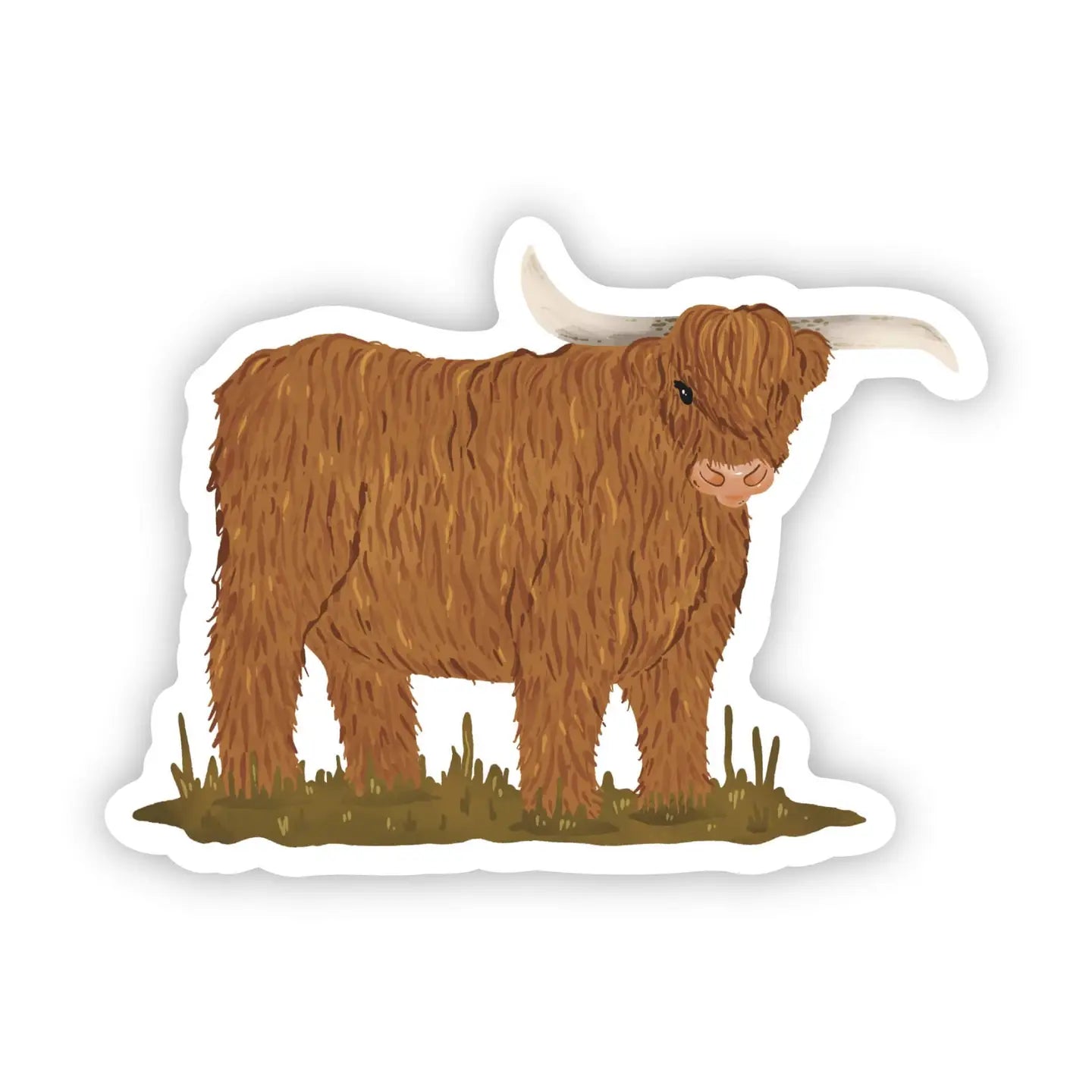 Highland Cow Sticker - Field Scene