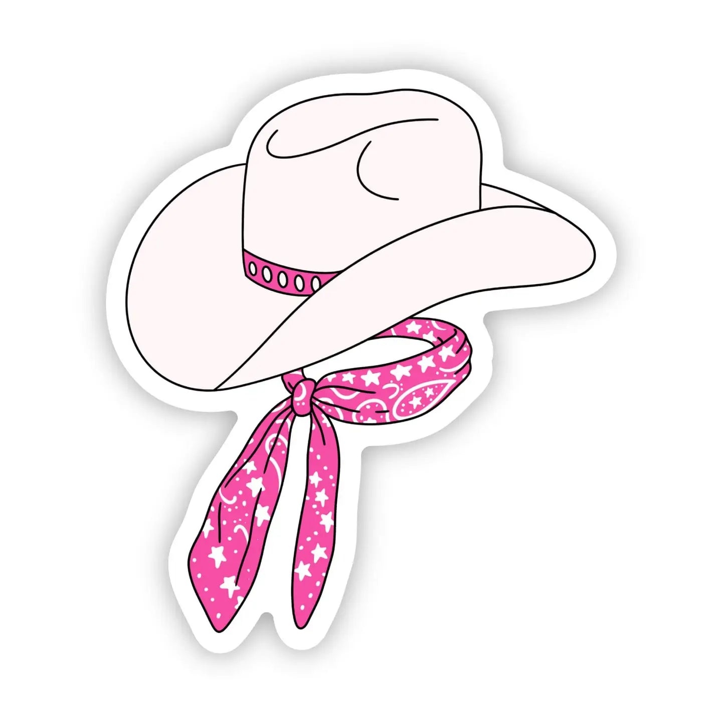 Cowgirl Hat and Scarf Pink Sticker