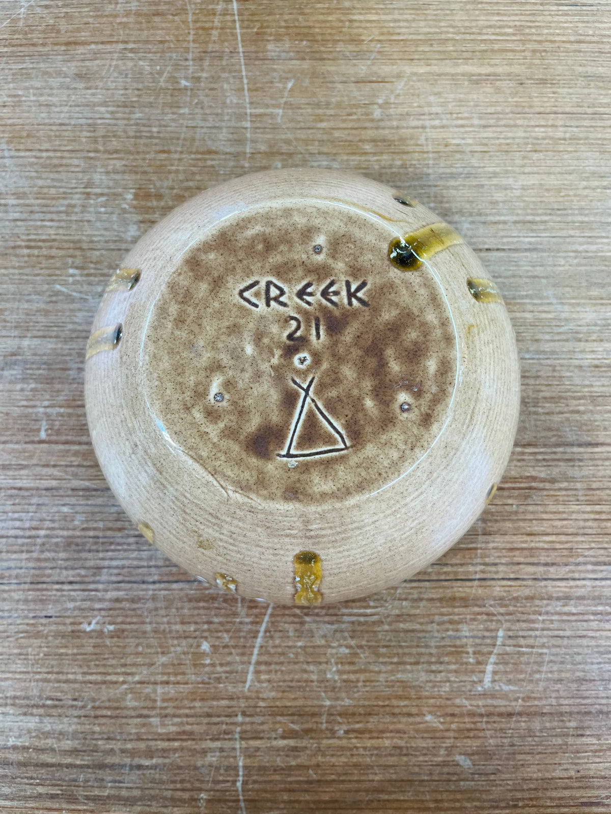 Vintage Ceramic Bowl Marked Creek 21