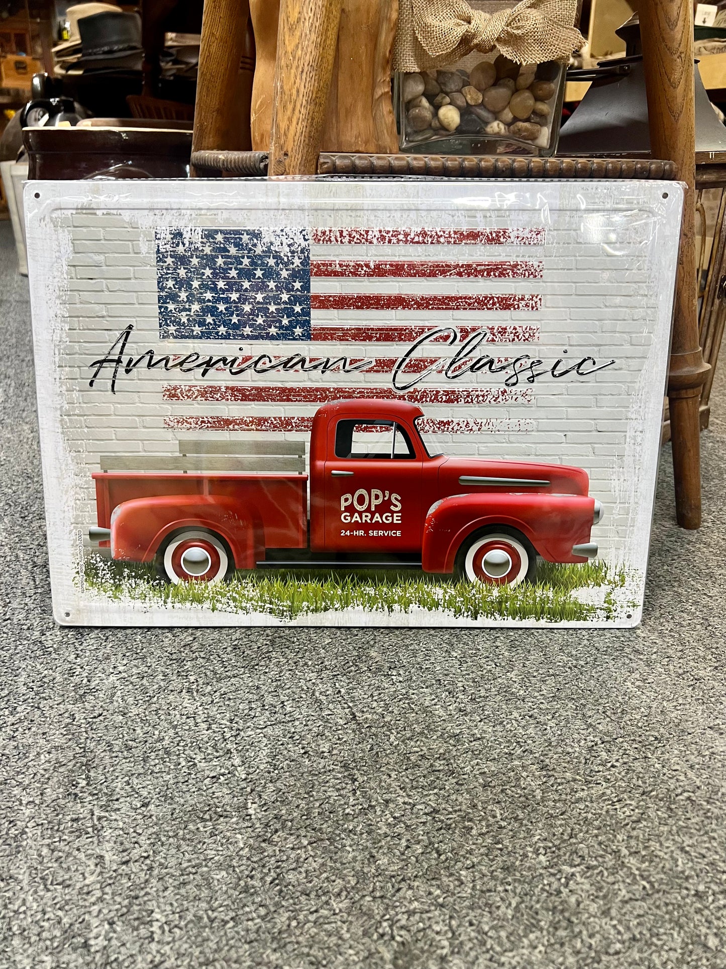 American Classic Truck (Pop's Garage) Metal Sign