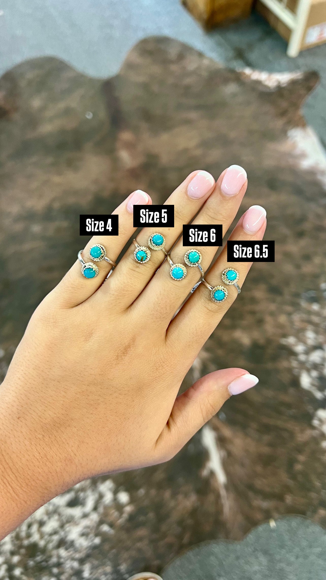Genuine Turquoise Sterling Silver Wrap Ring with Twist Border