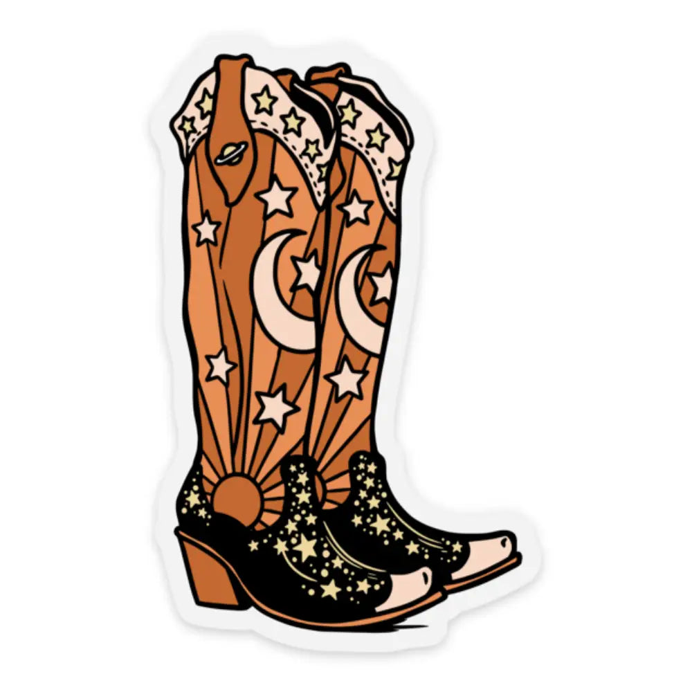 Space Cowgirl Boot Sticker