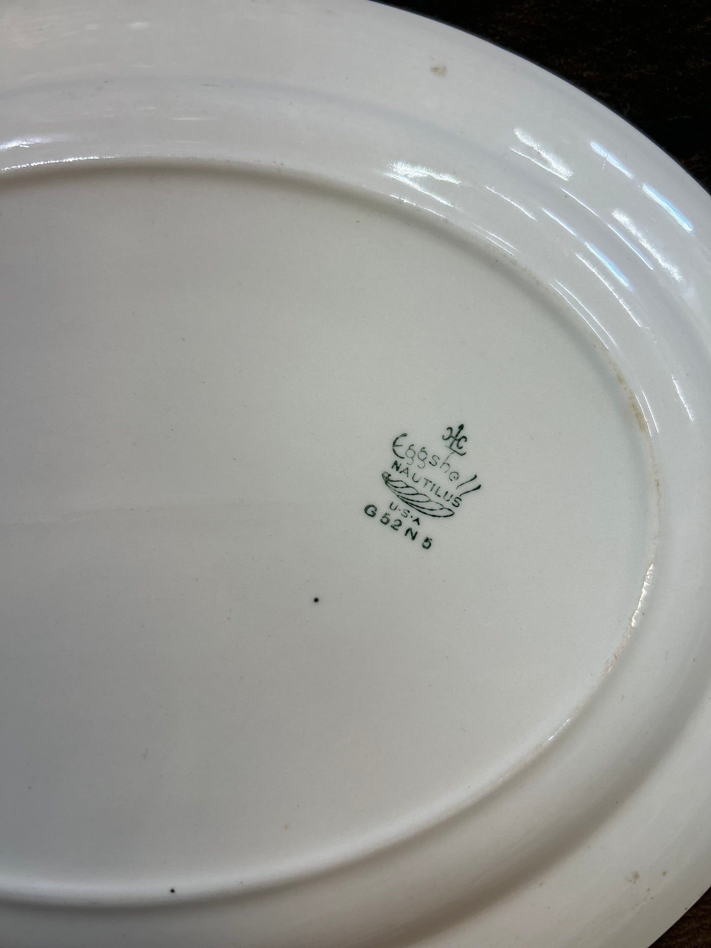 Vintage Eggshell Nautilus USA Ceramic Plate With Pink Floral Design