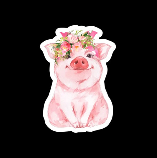 Floral Pig Sticker