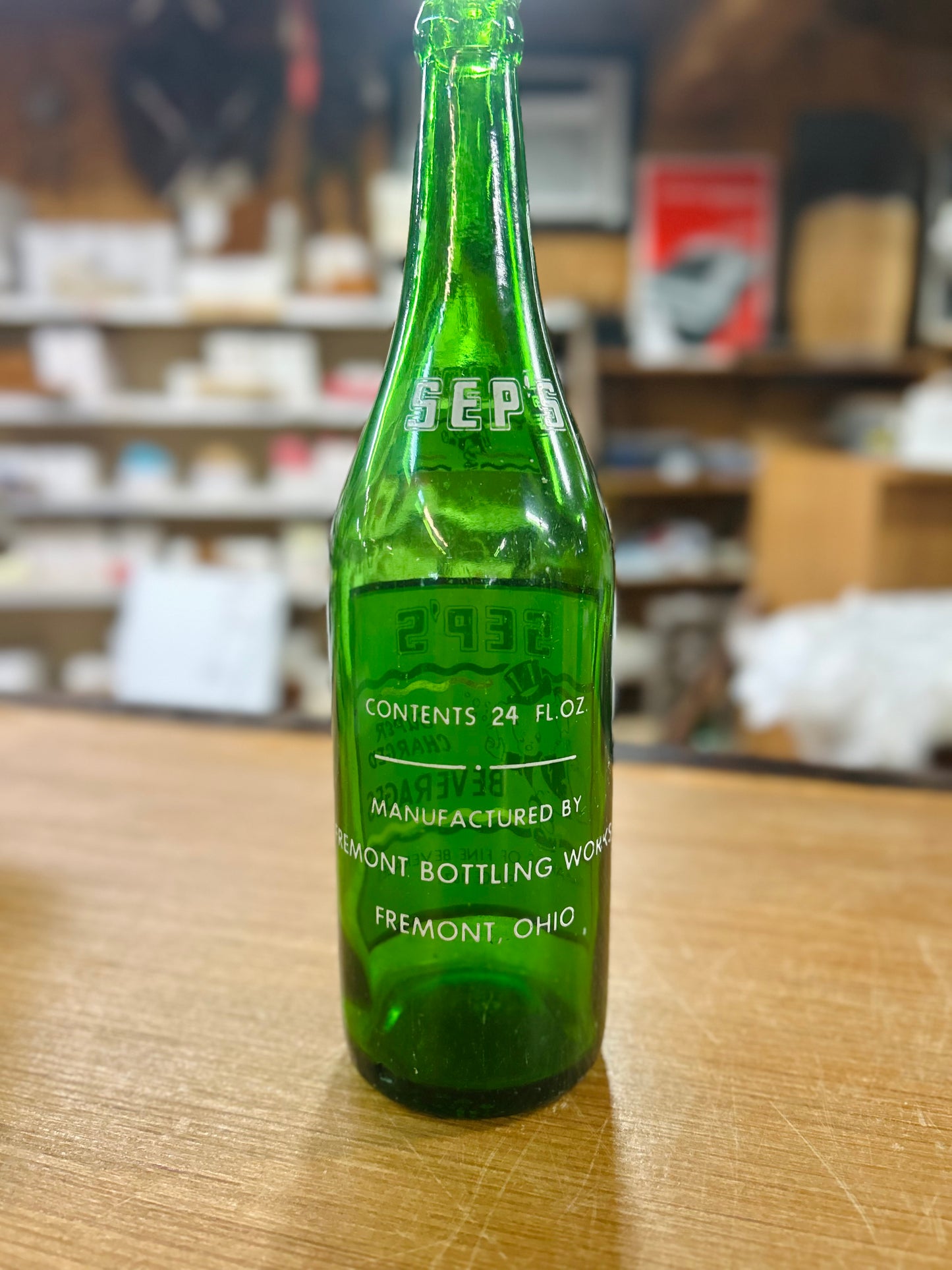 Vintage 1950's SEPS Glass Bottle Fremont, OH