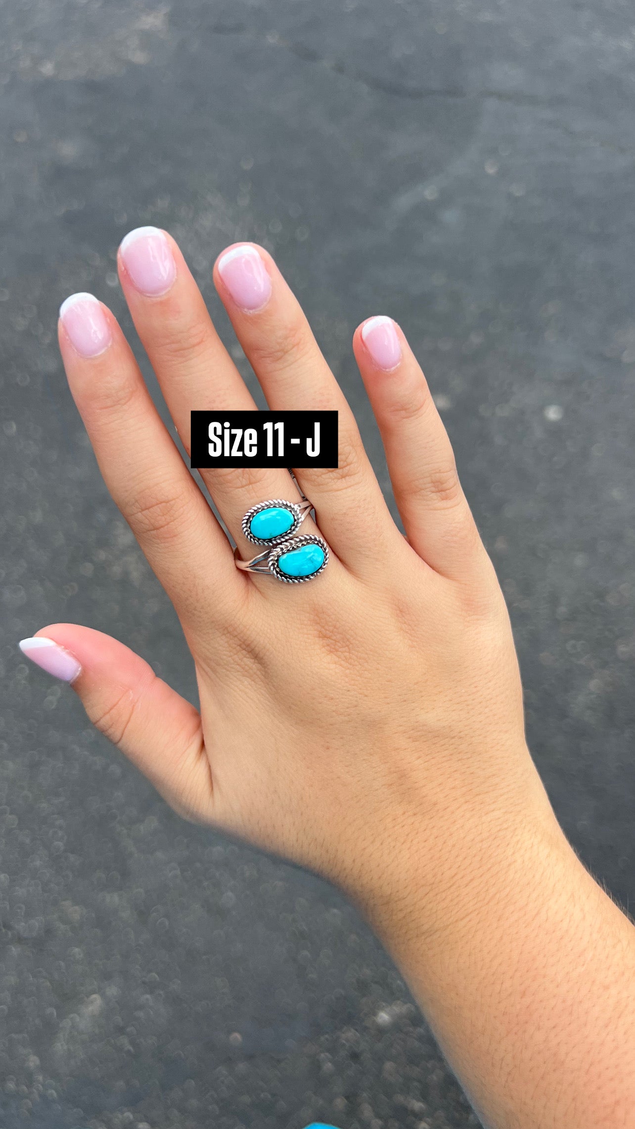 The Jane 2 Stone Genuine Turquoise Sterling Silver Wrap Ring