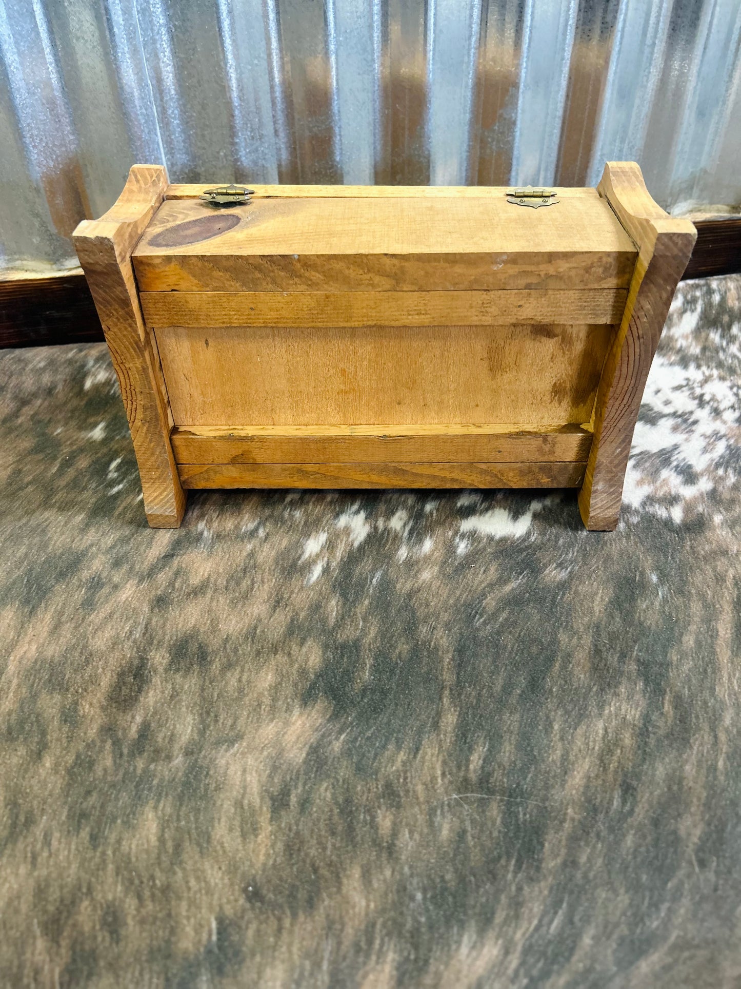 Vintage Wooden Box with Flip Lid