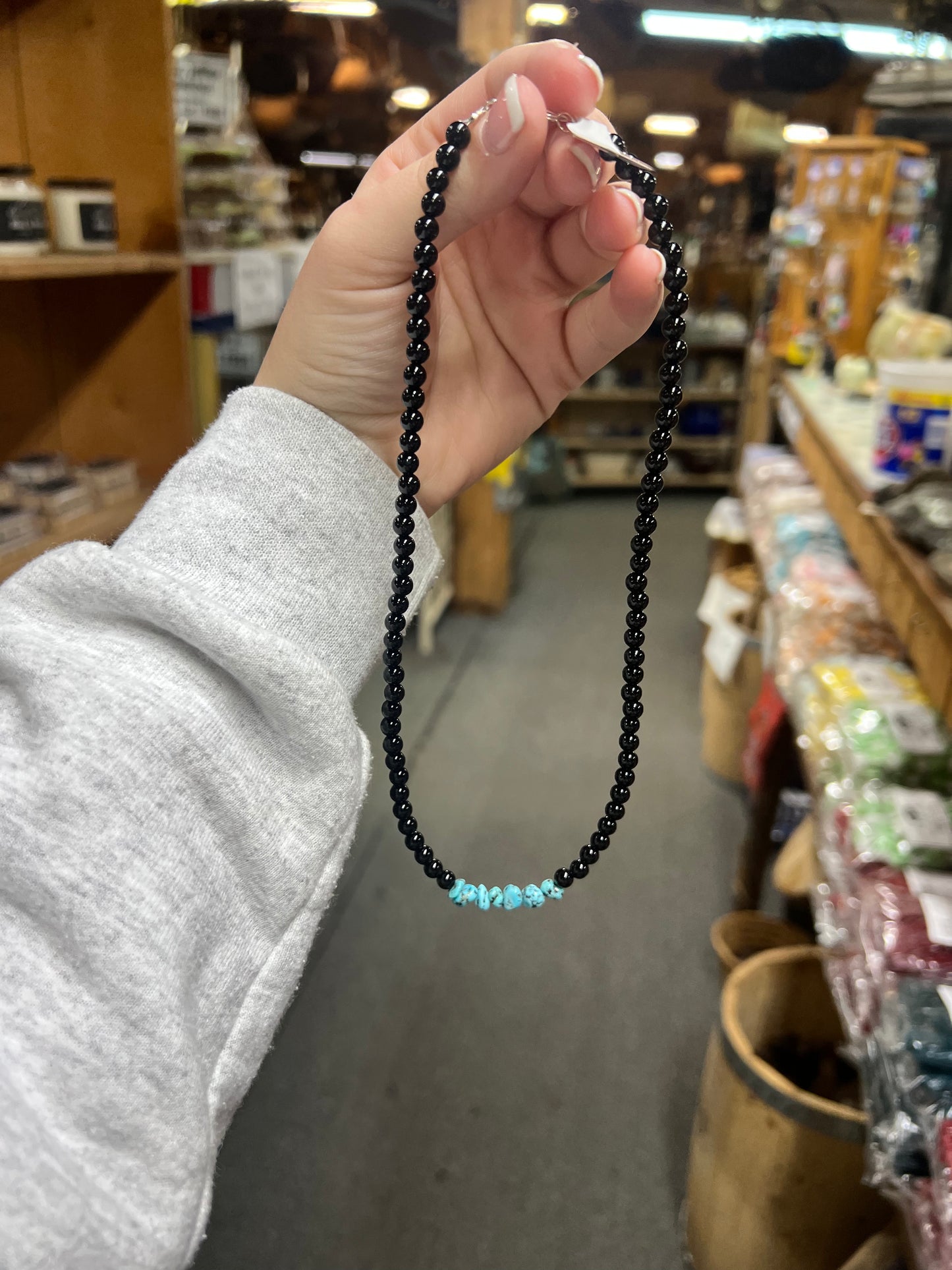 Turquoise and Black Onyx Necklace