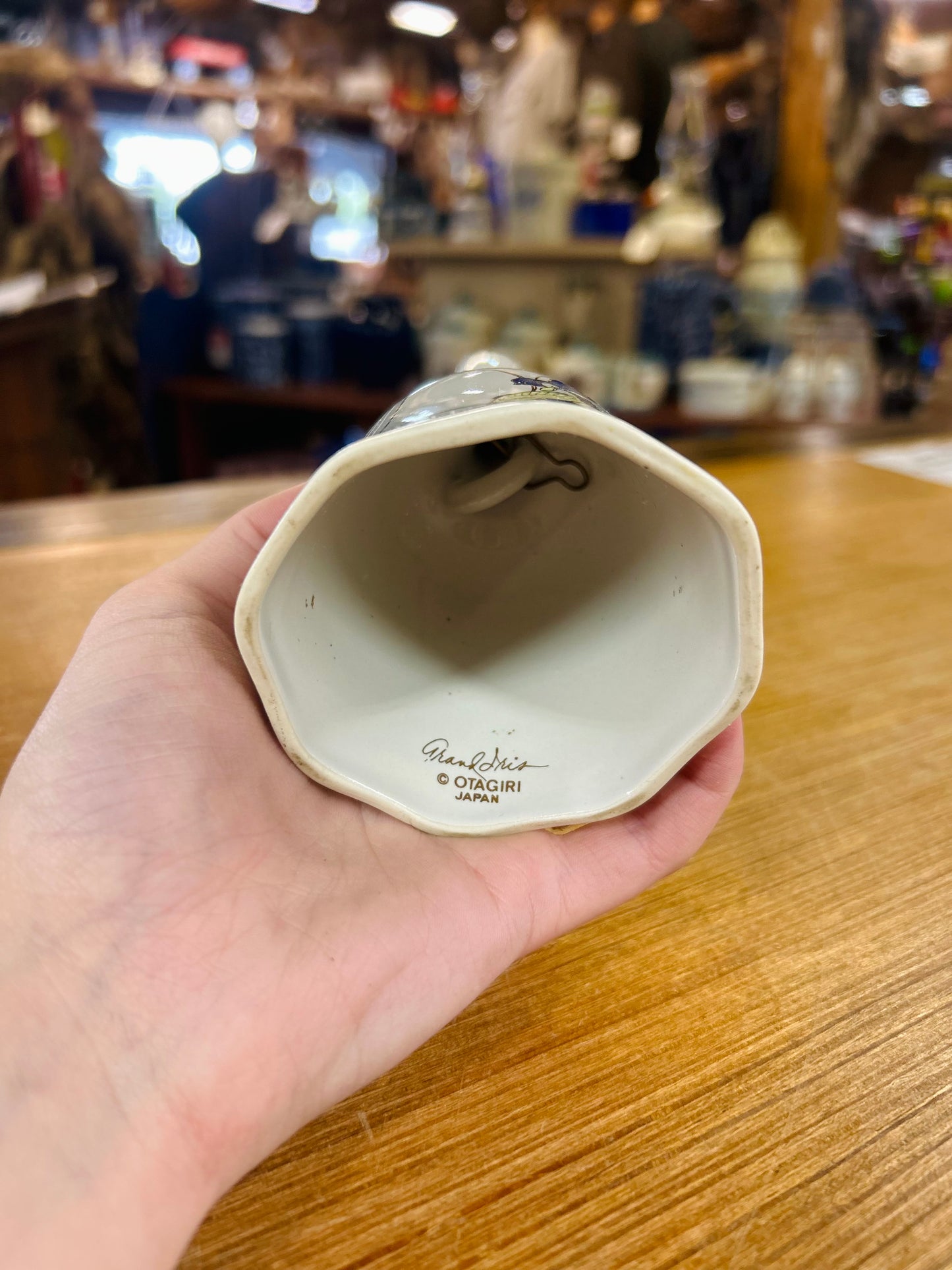 Vintage Otagiri Japan Porcelain Bell with "Grand Iris" Pattern