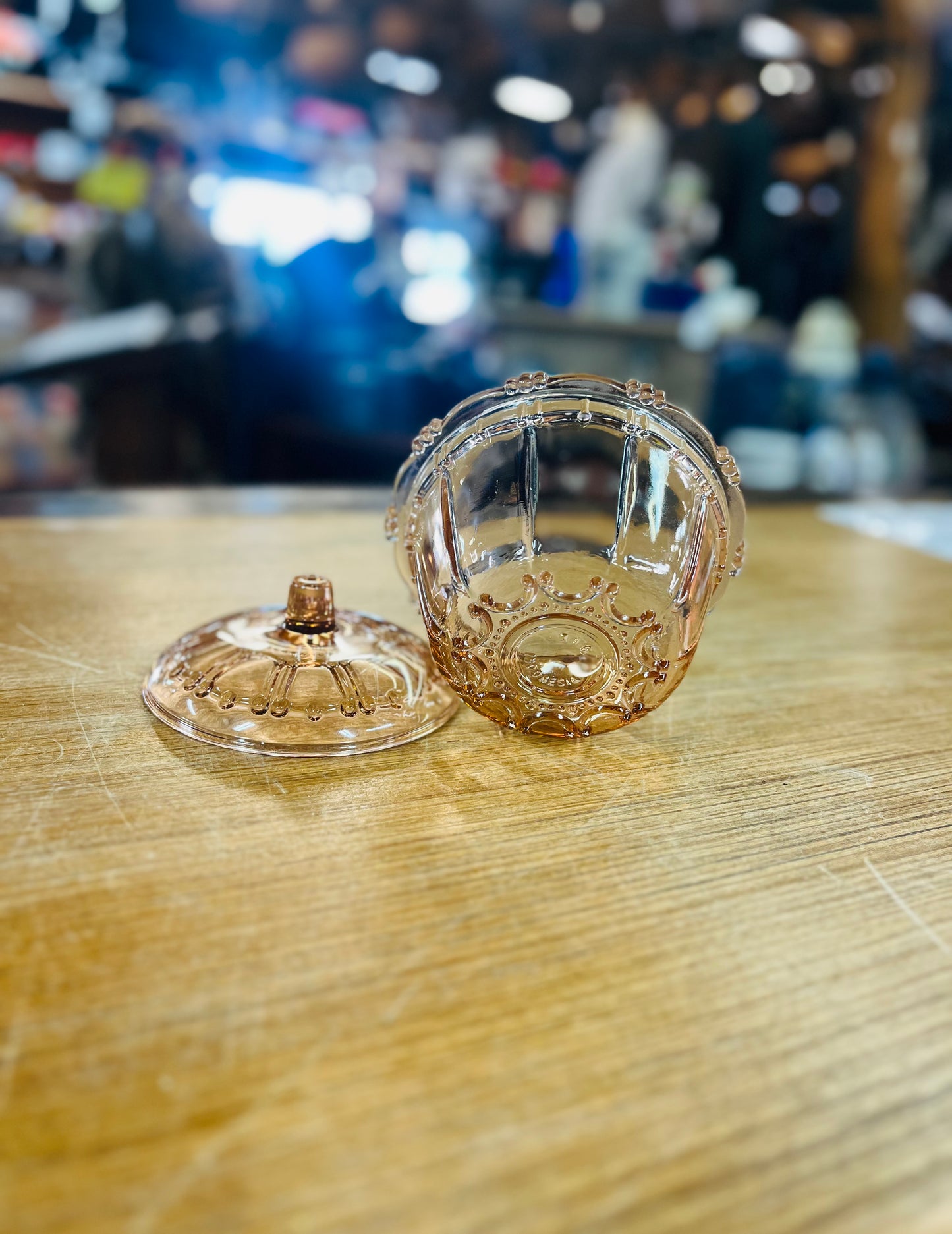 Vintage Pink Depression Glass Candy Dish