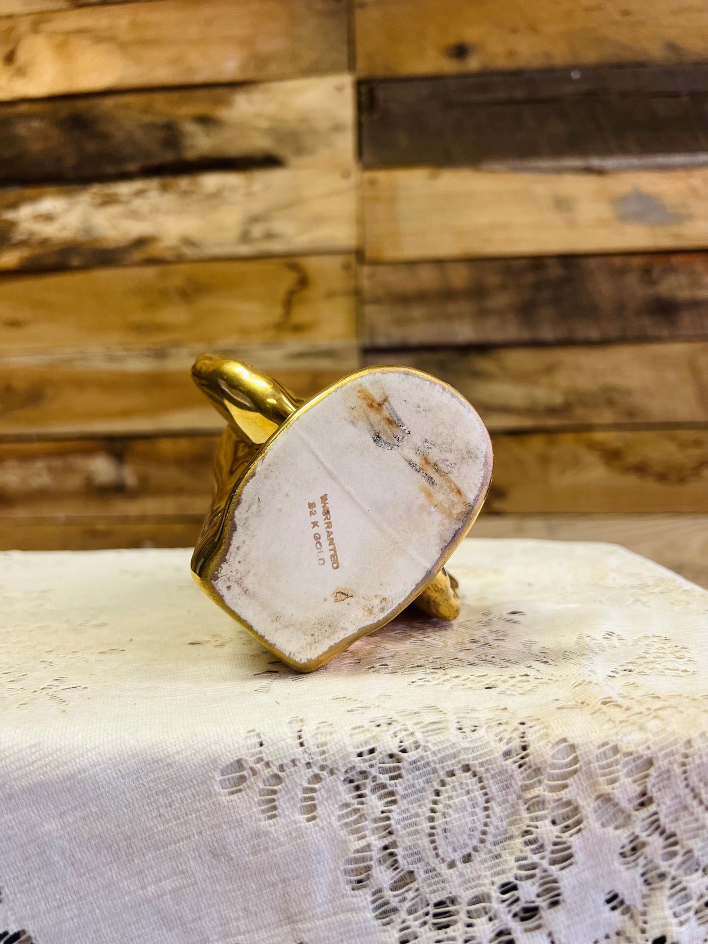 Vintage 22k Gold Turkey Wall Pocket