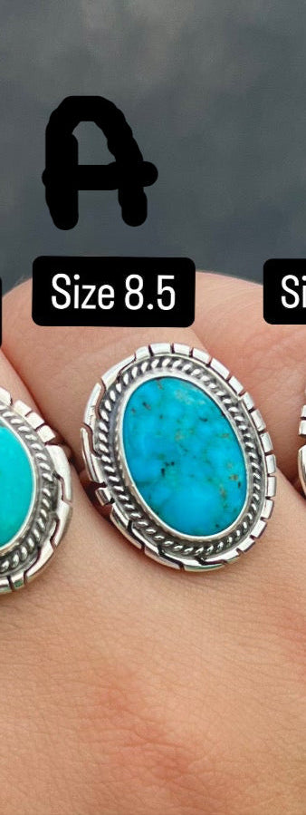 Dixie Sterling Silver and Genuine Turquoise Ring