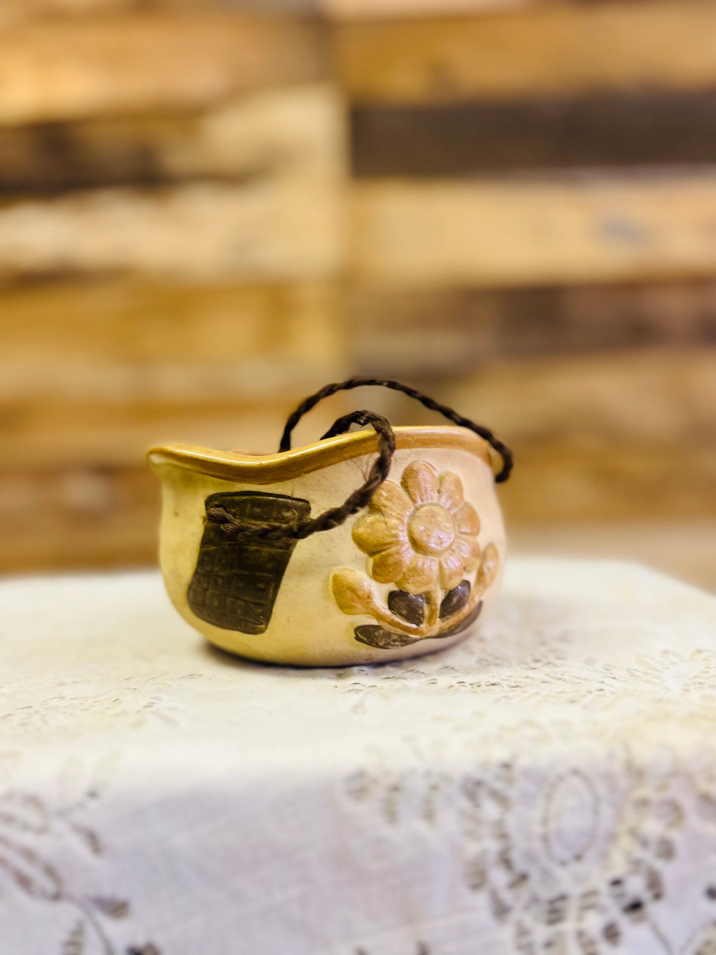 Vintage Pottery Hanging Planter