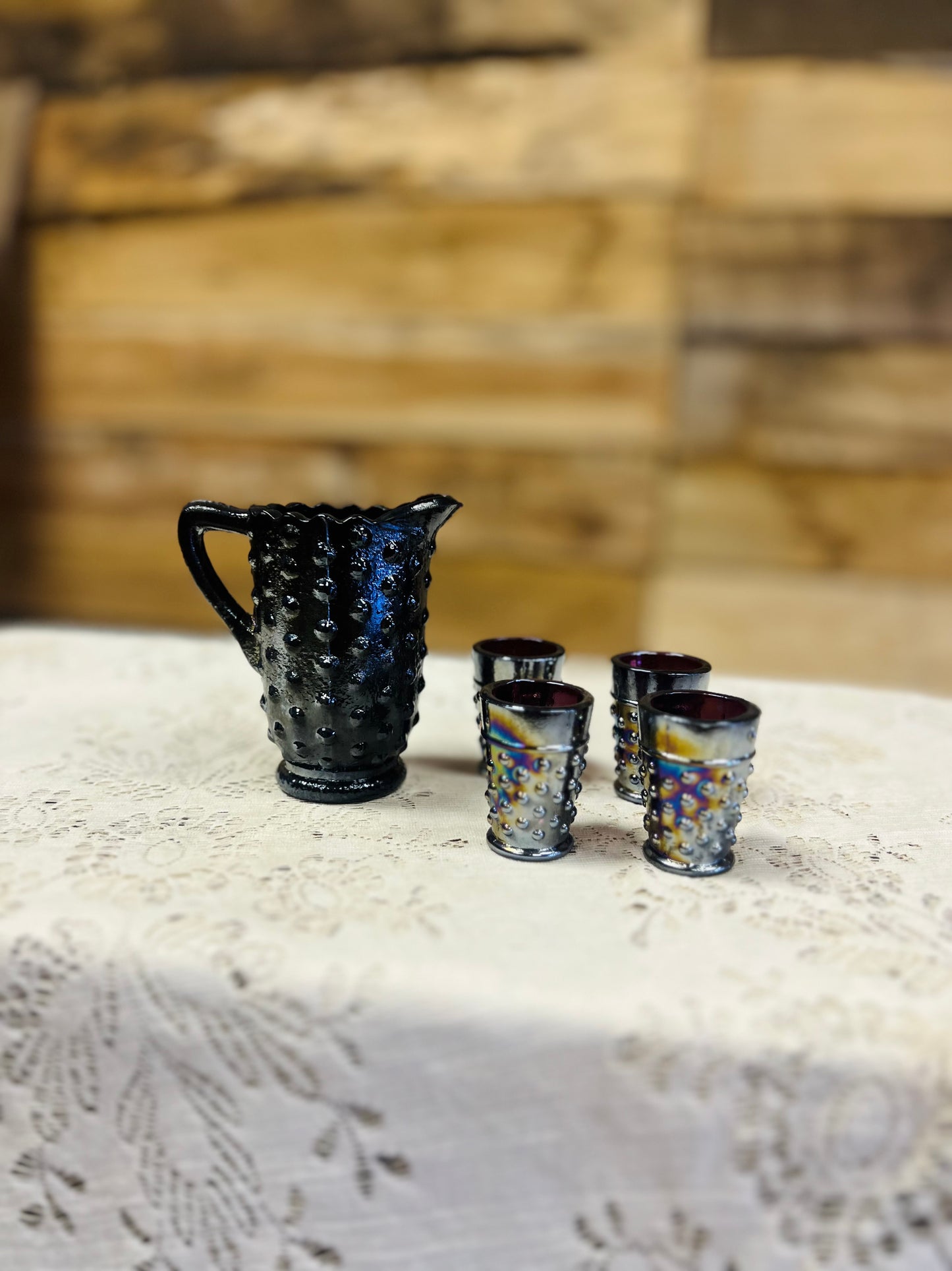 Vintage Carnival Mini Pitcher and Cups Set