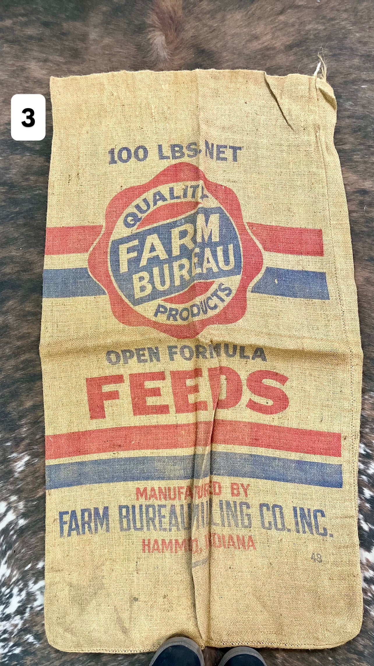 Farm Bureau Feeds Burlap Bag