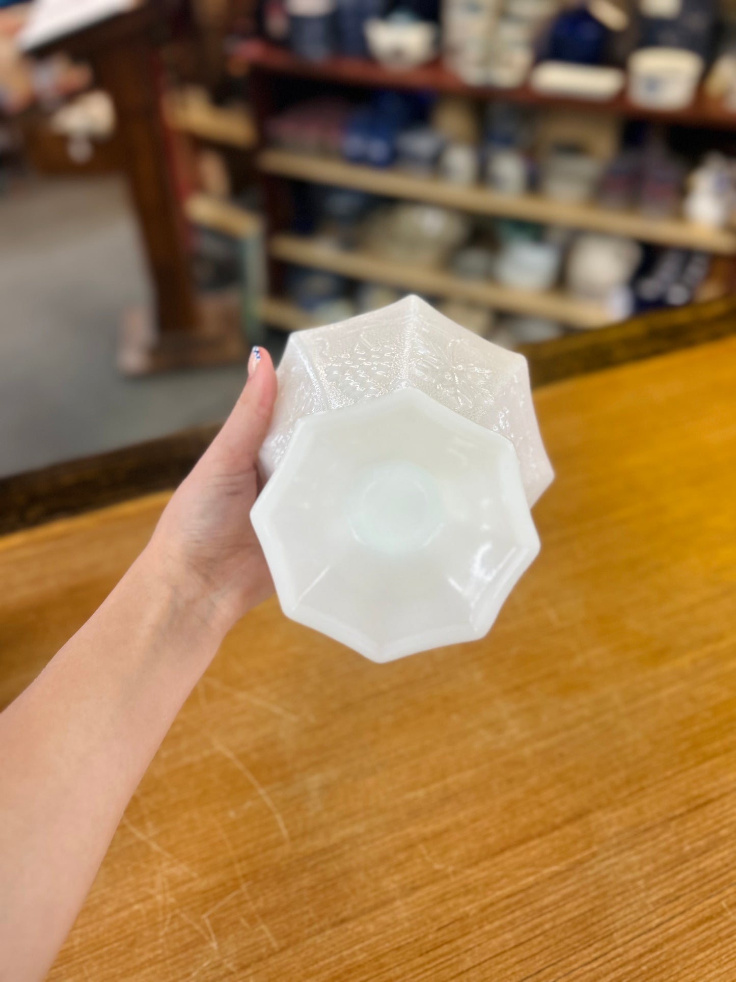 Vintage Anchor Hocking White Milk Glass Compote