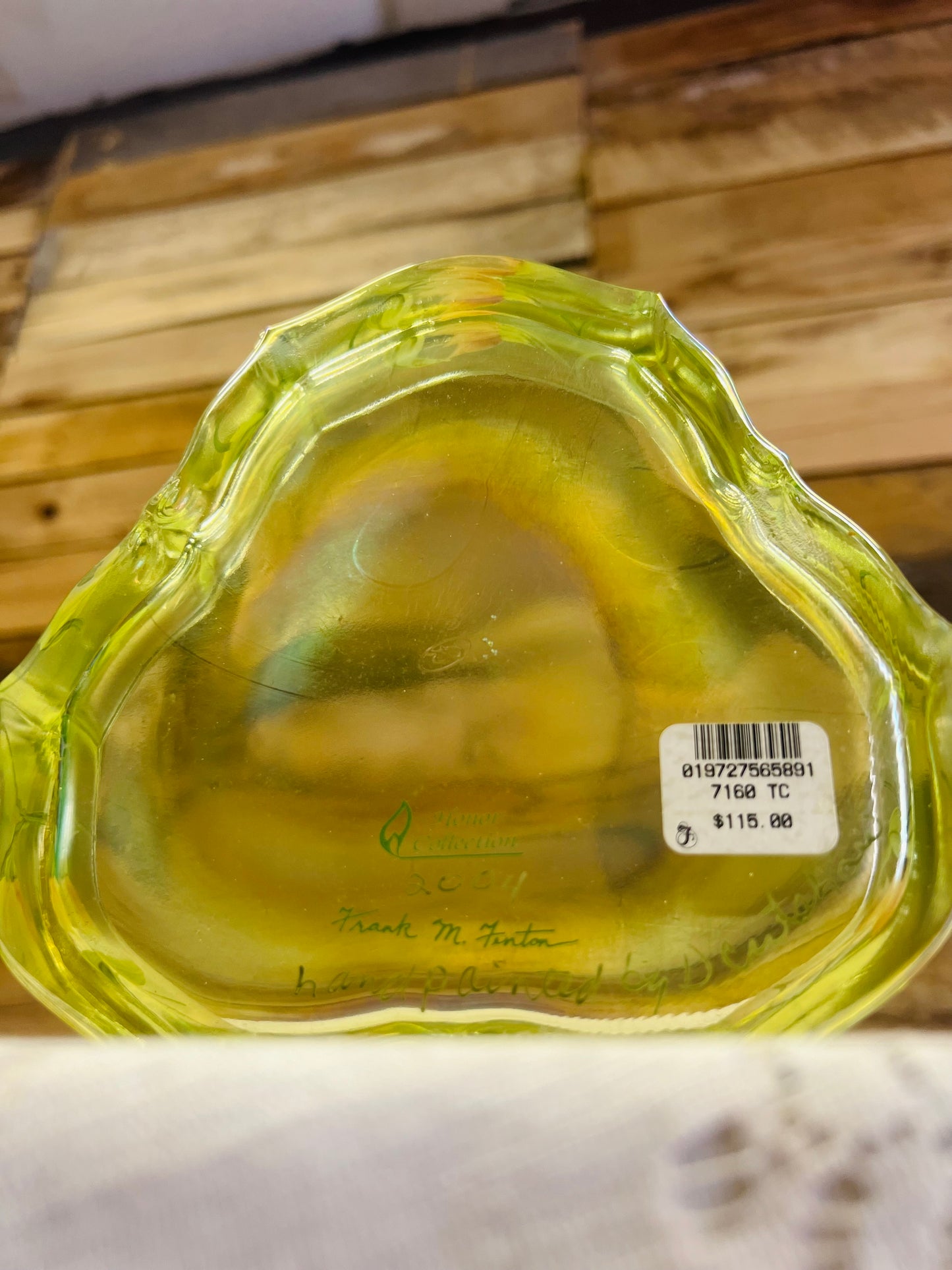 Vintage Fenton Green Candy Dish