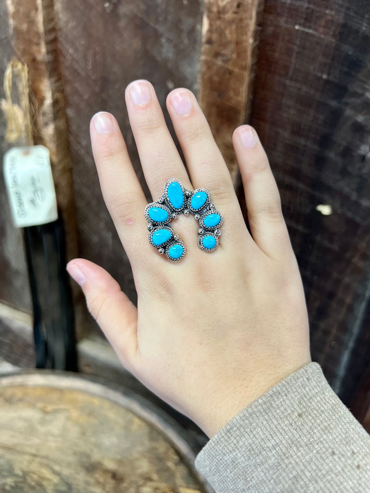 Kingman Turquoise Naja Sterling Silver Ring