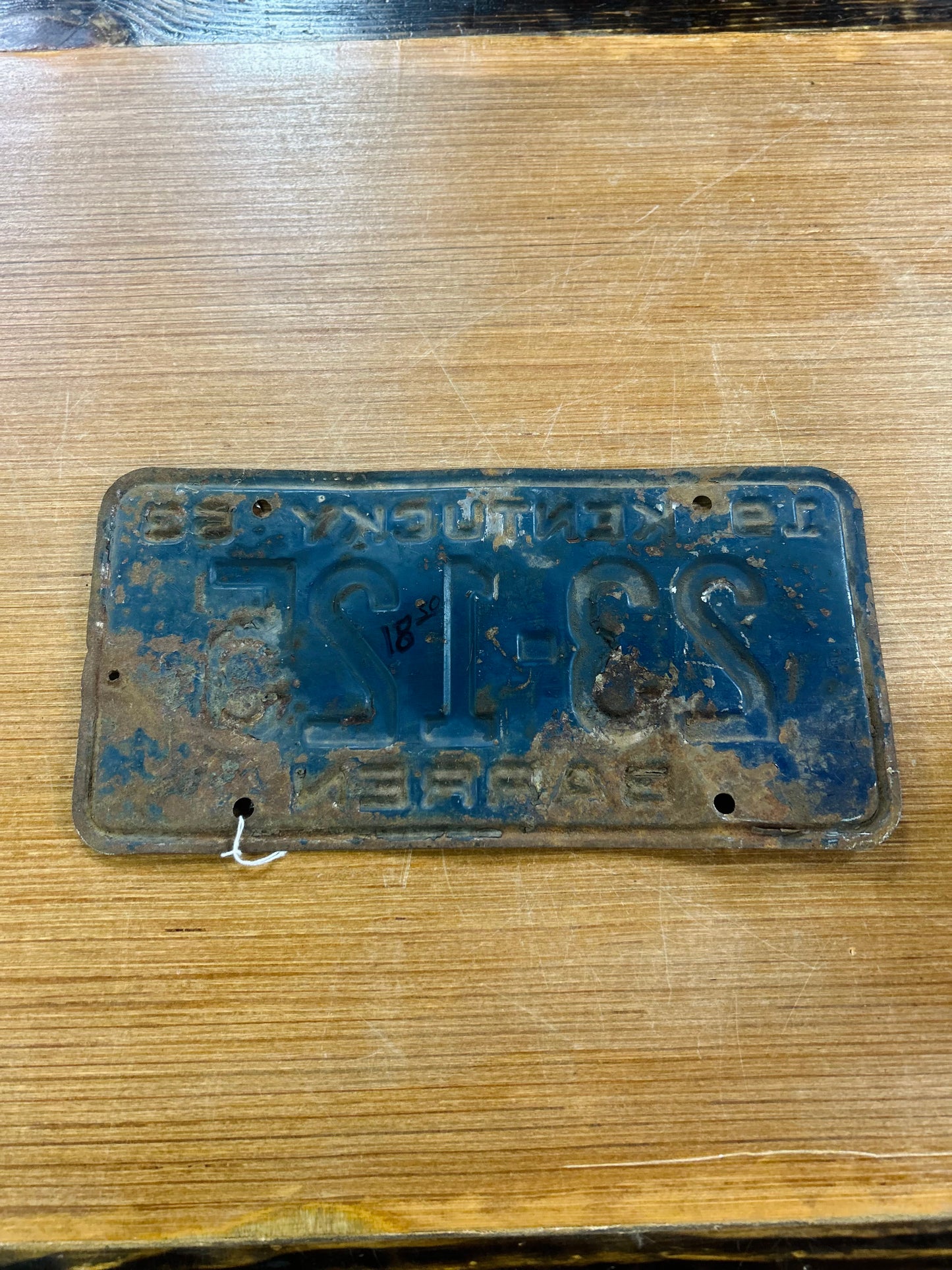 Vintage 1963 Kentucky Barren County Metal License Plate