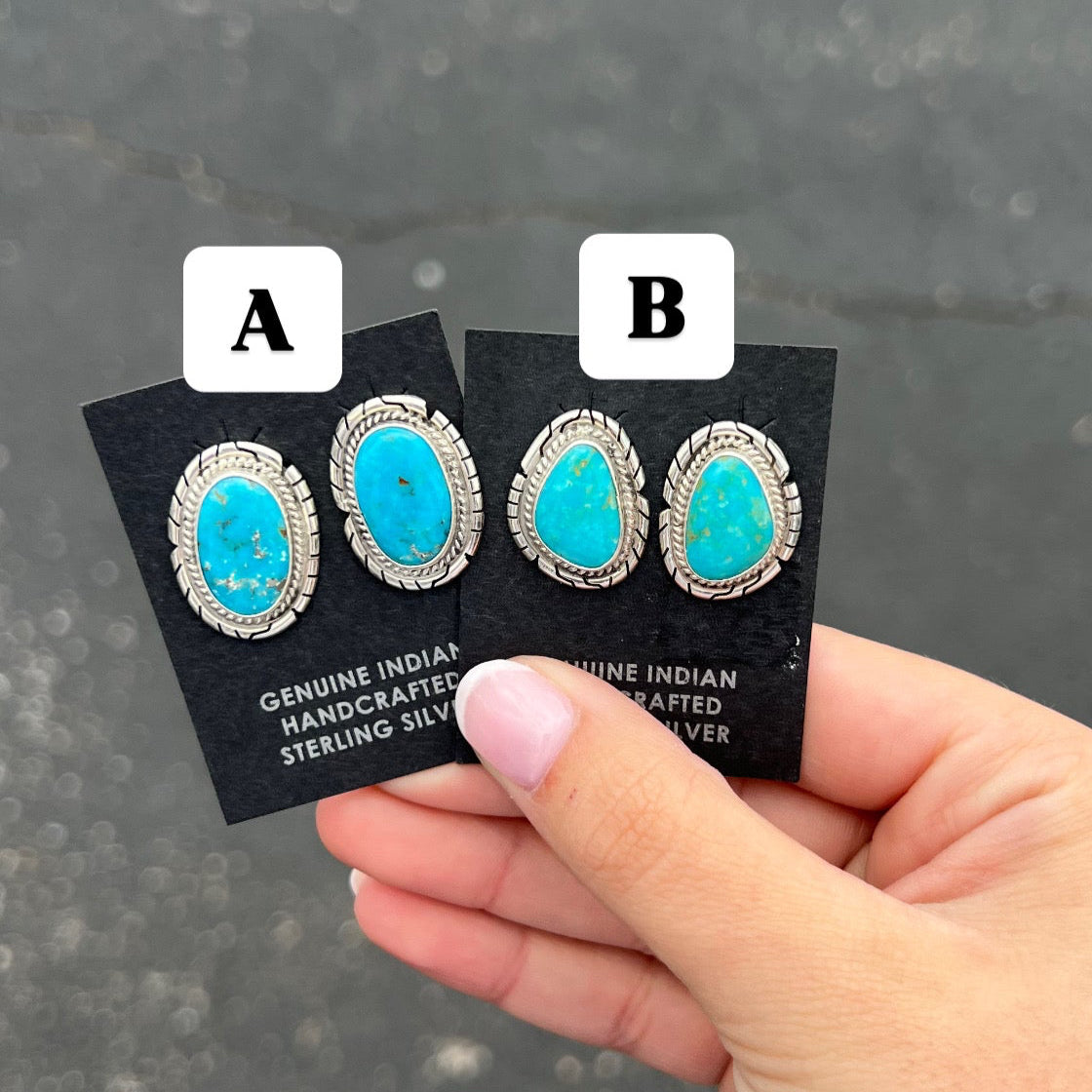 The Callie Genuine Kingman Turquoise Sterling Silver Studs