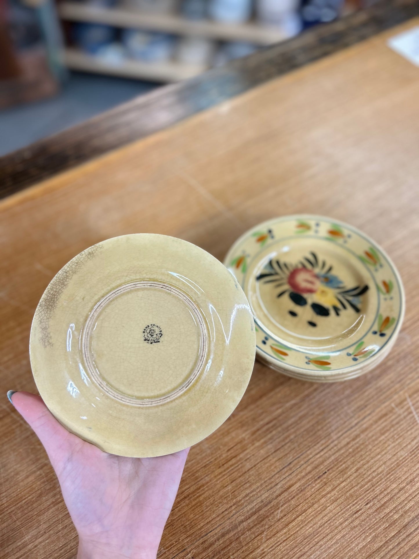 Vintage Hand Painted Japan Set of 5 Plates