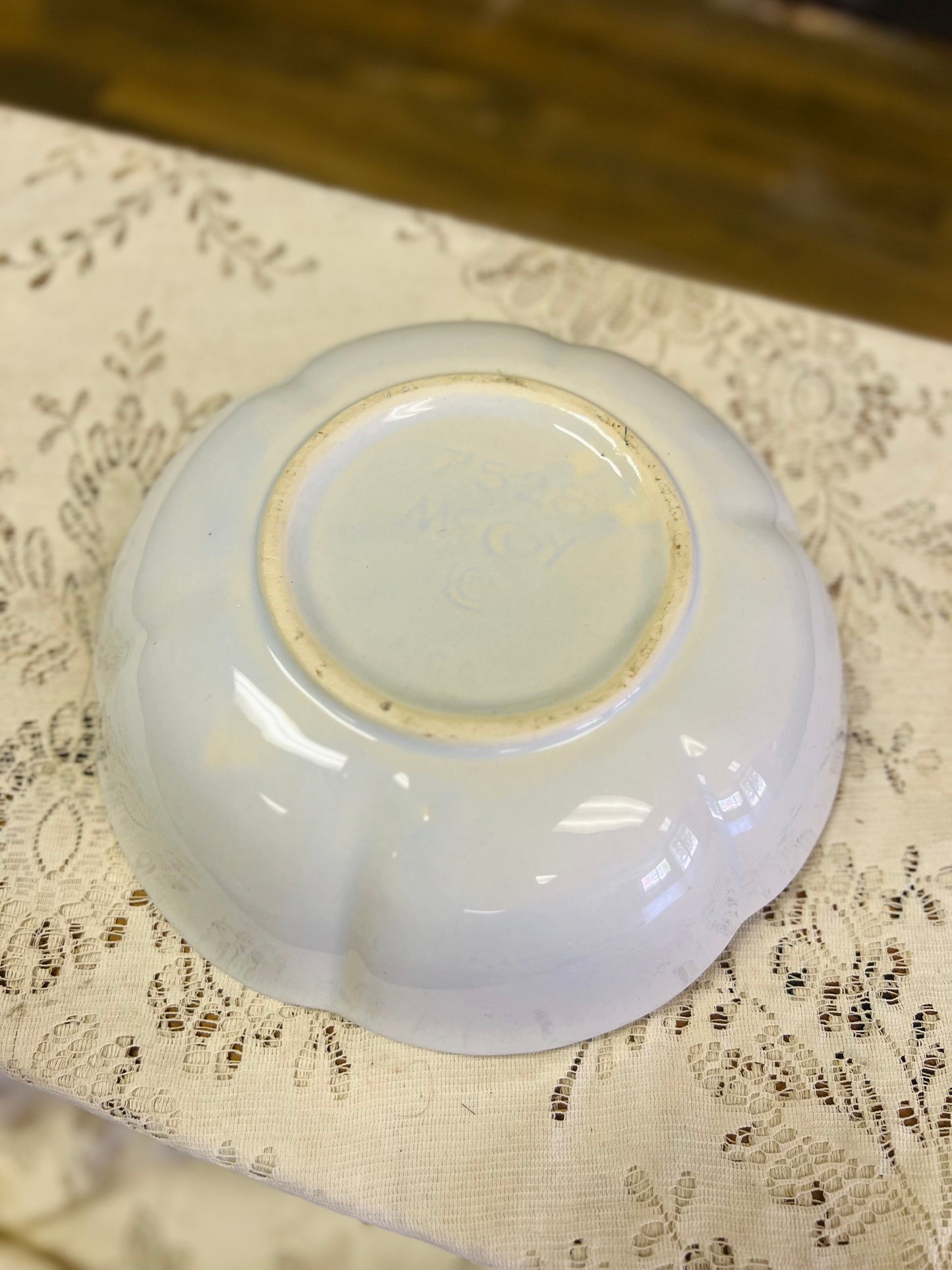 Vintage McCoy Bowl with Scallop Edge