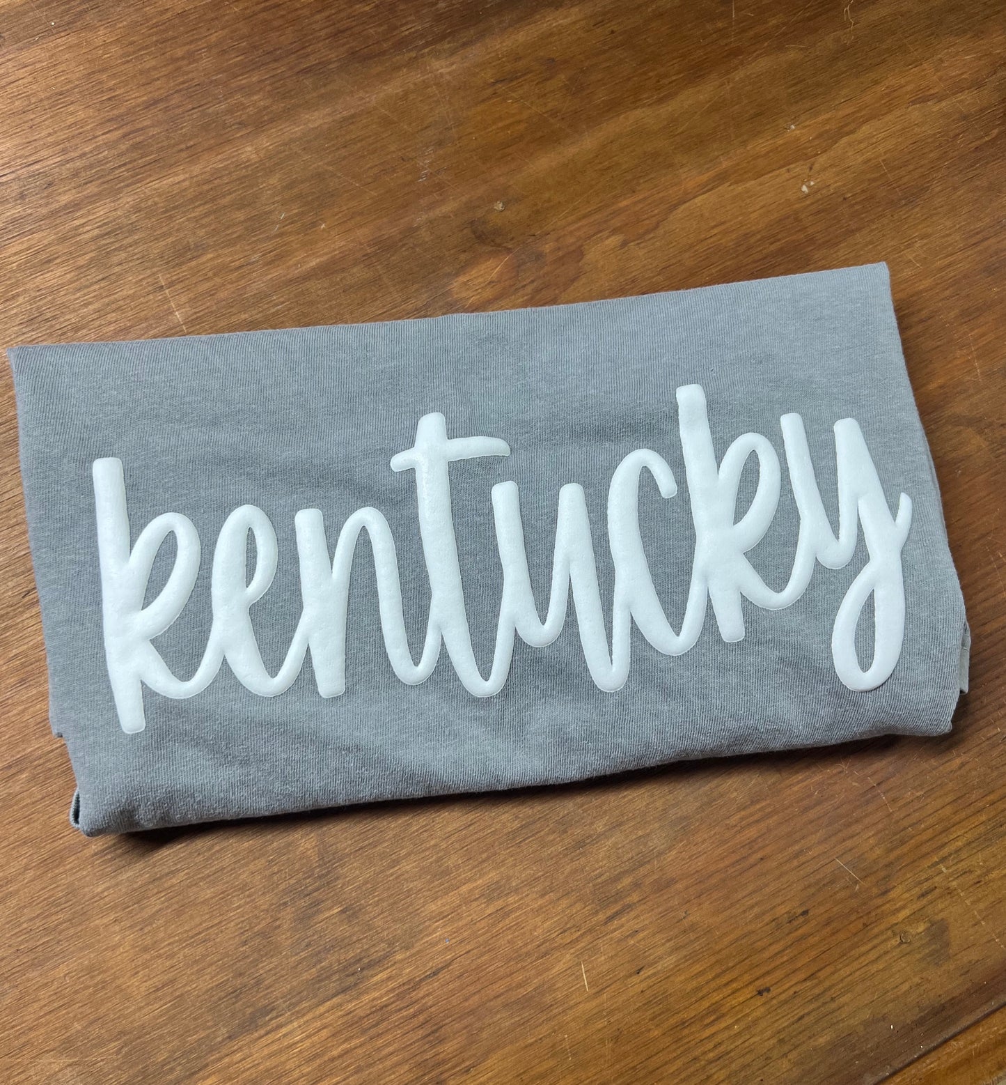 Gray Kentucky Puff Letter Tee
