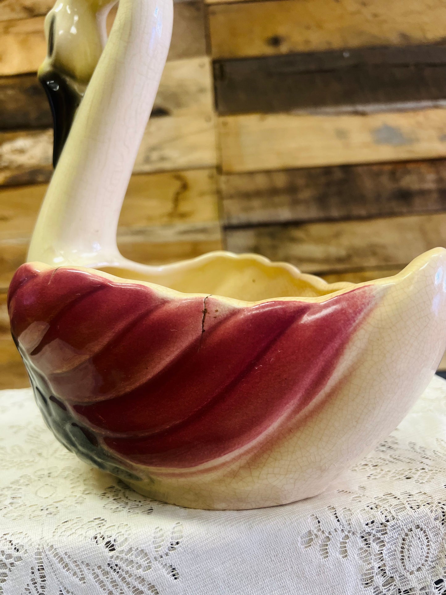 Vintage Large Swan Planter