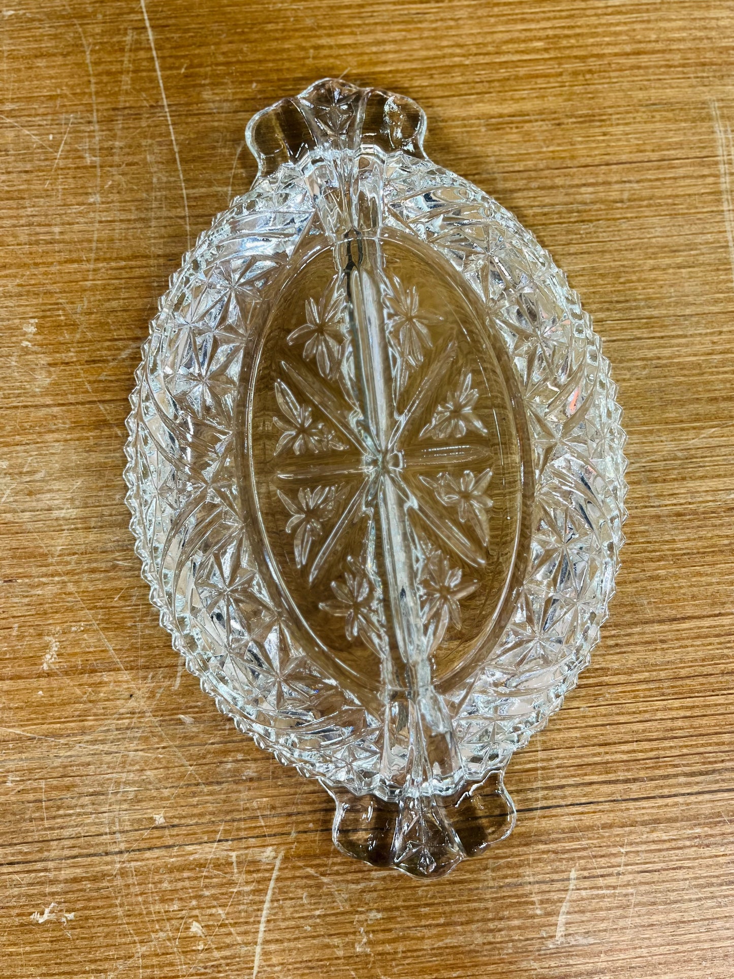 Vintage Clear Pressed Glass Dish