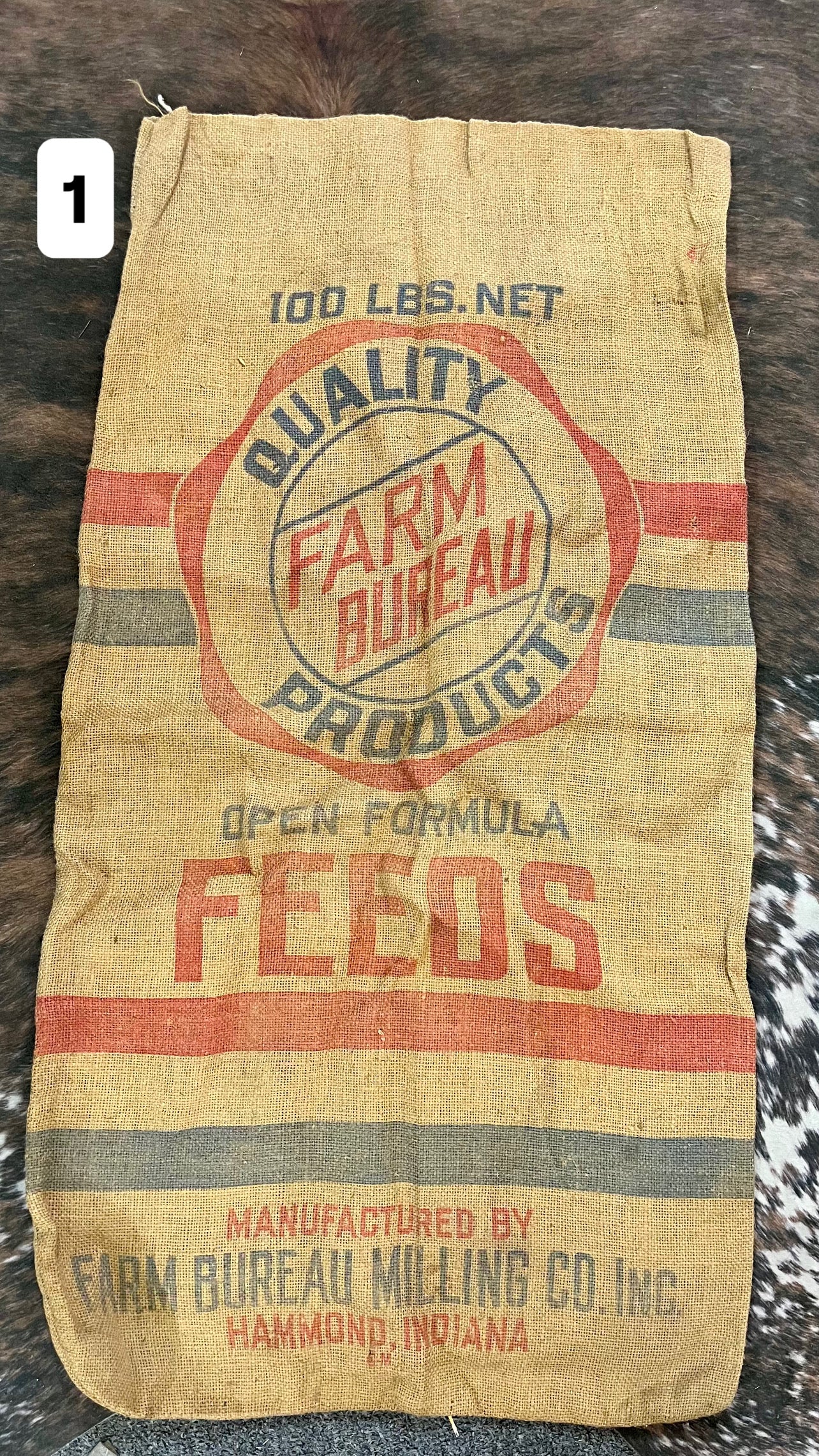 Farm Bureau Feeds Burlap Bag