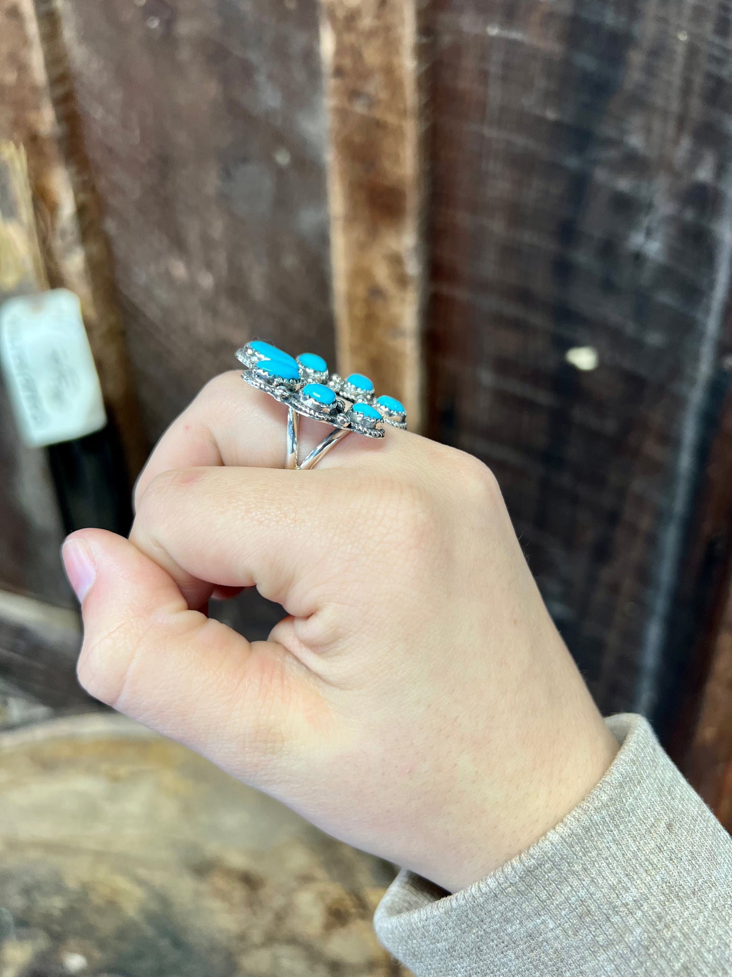 Kingman Turquoise Naja Sterling Silver Ring
