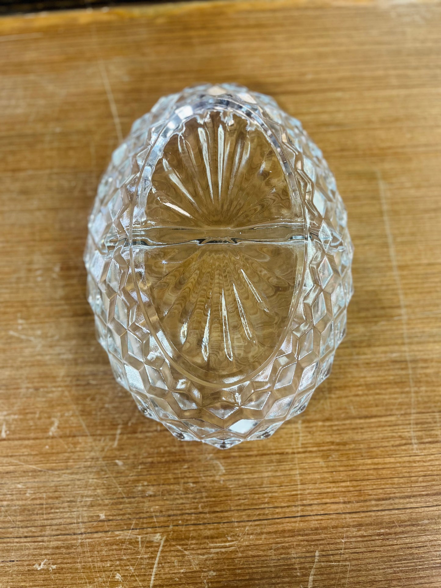 Vintage Clear Pressed Glass Oval Dish