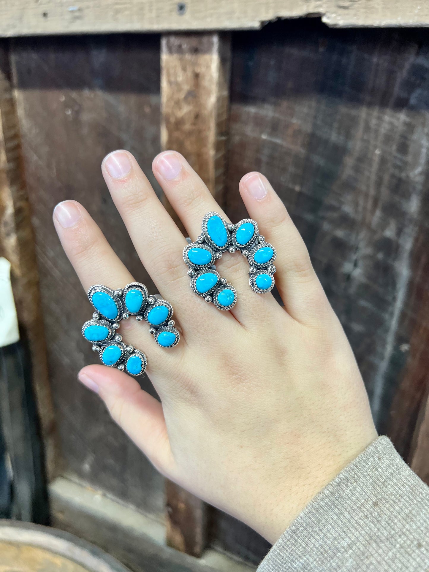 Kingman Turquoise Naja Sterling Silver Ring