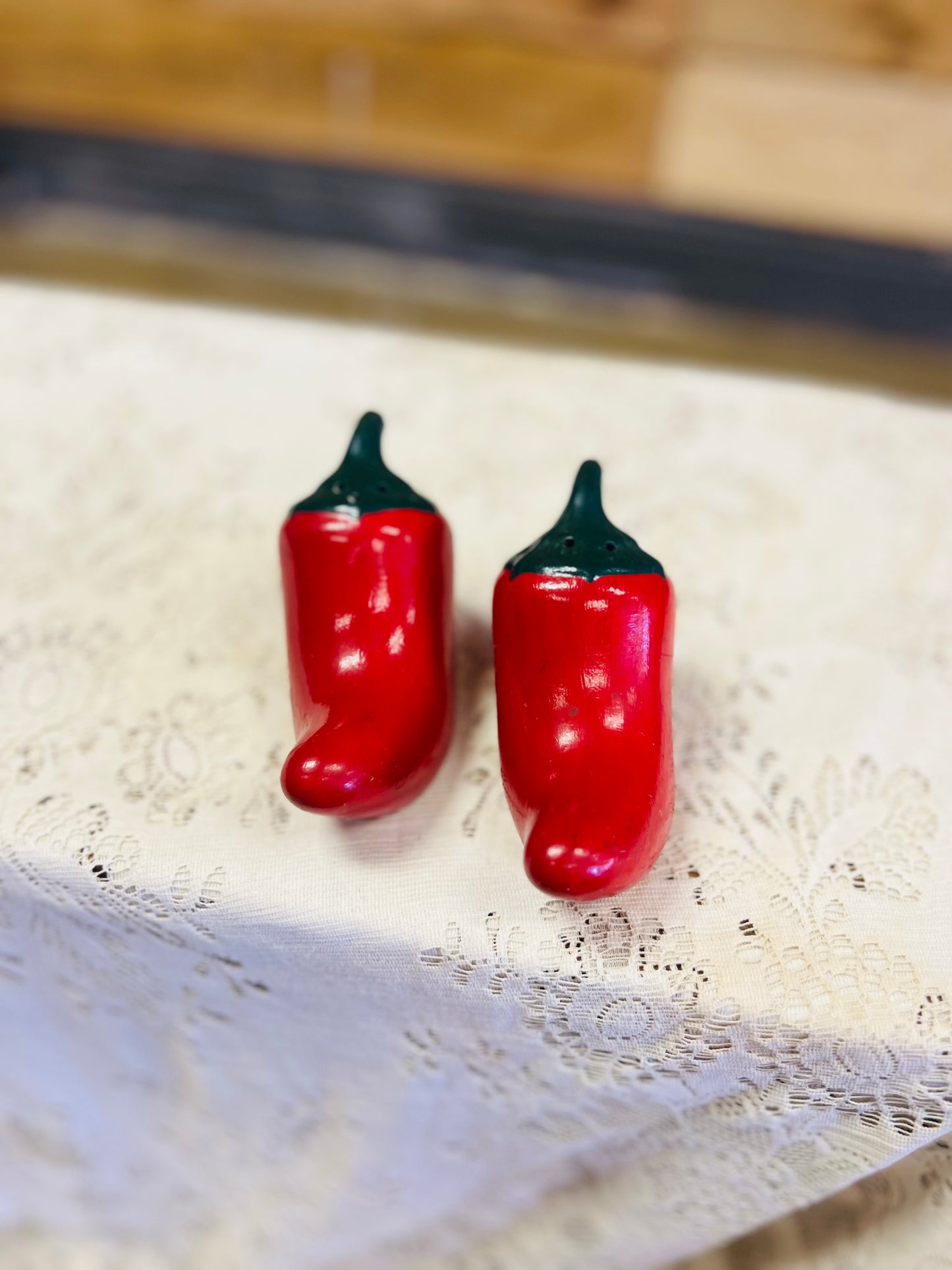 Ceramic Hot Pepper Salt and Pepper Shakers
