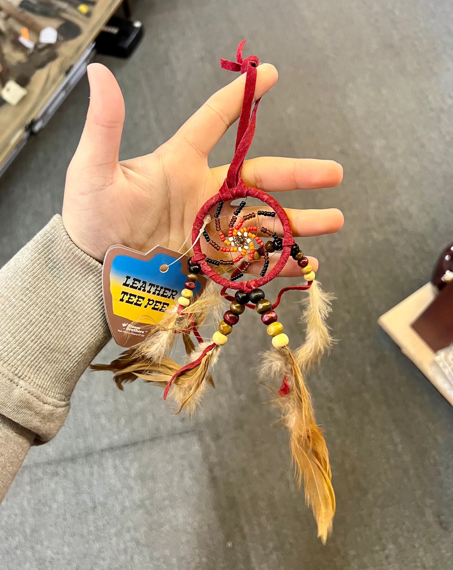 Leather Tee Pee Dream Catcher