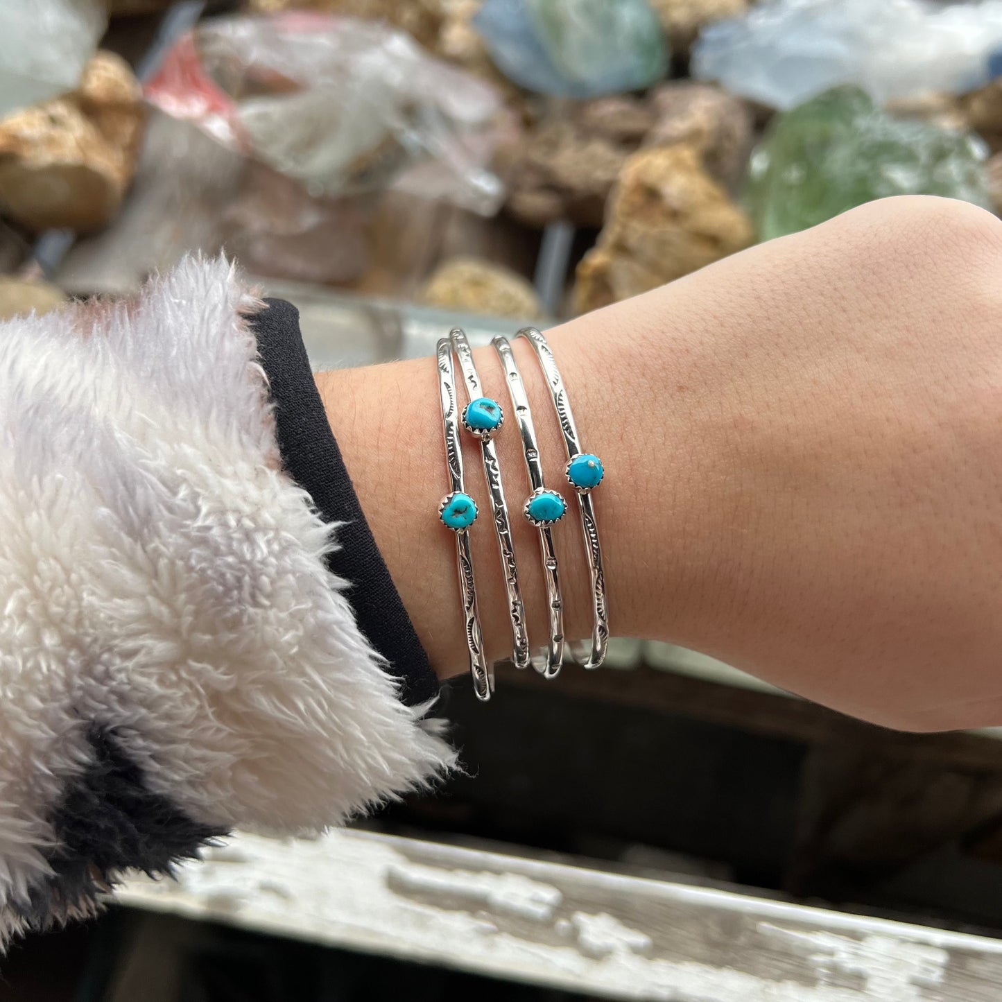 Turquoise Mini Stud Cuff Bracelet