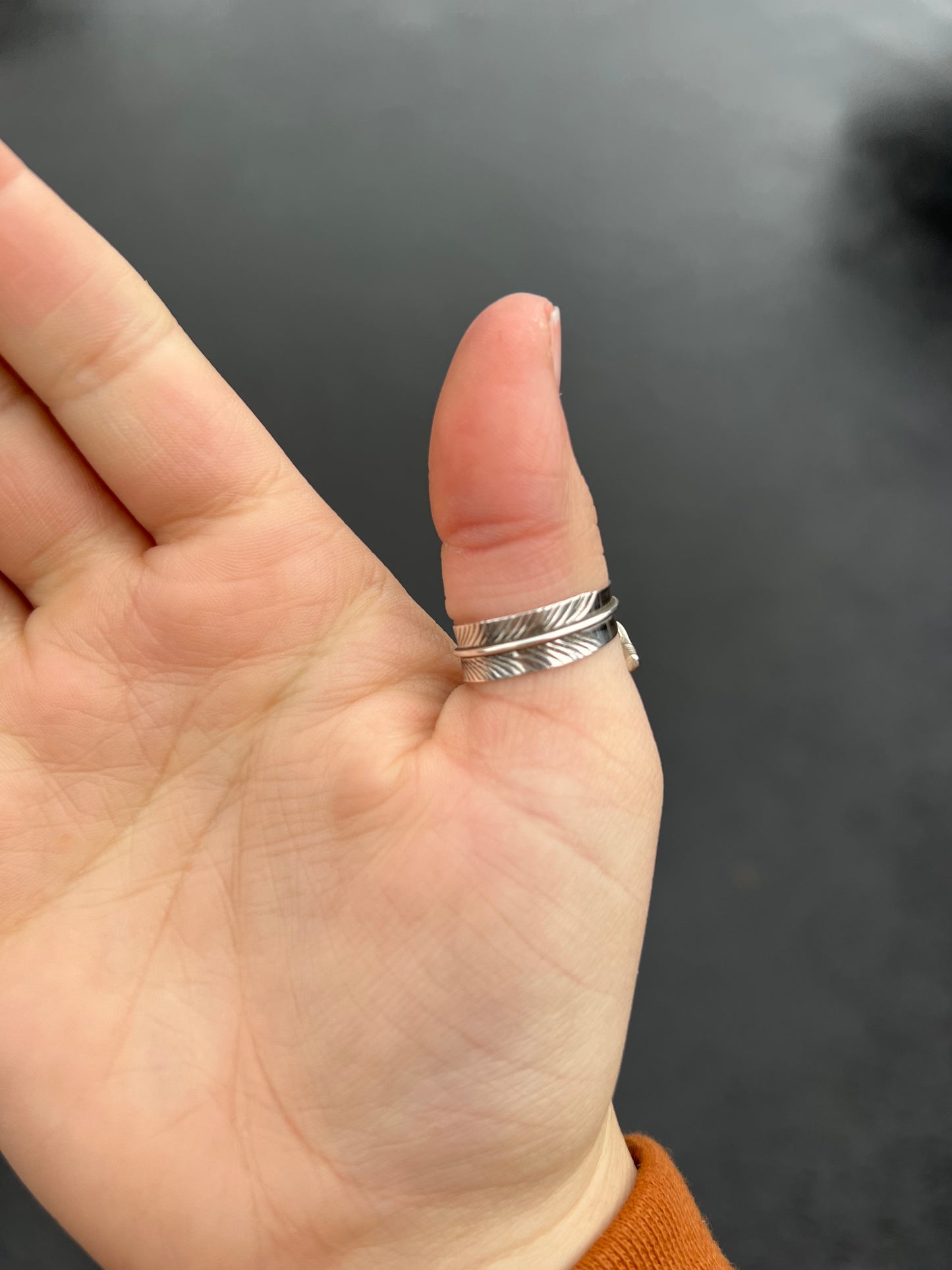 Sterling Silver Feather Wrap Ring *Adjustable*