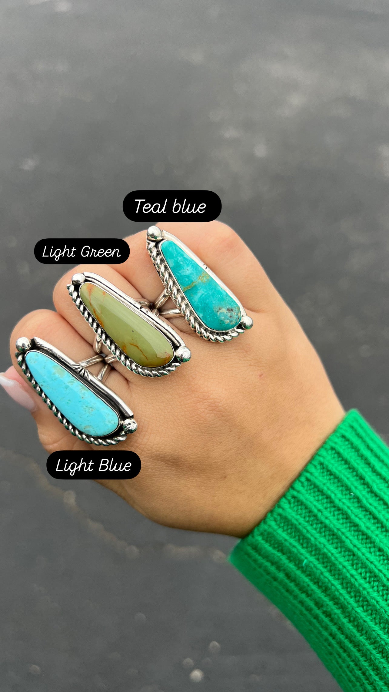 The Olivia Authentic Turquoise and Sterling Silver Statement Ring