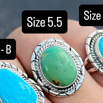 Dixie Sterling Silver and Genuine Turquoise Ring