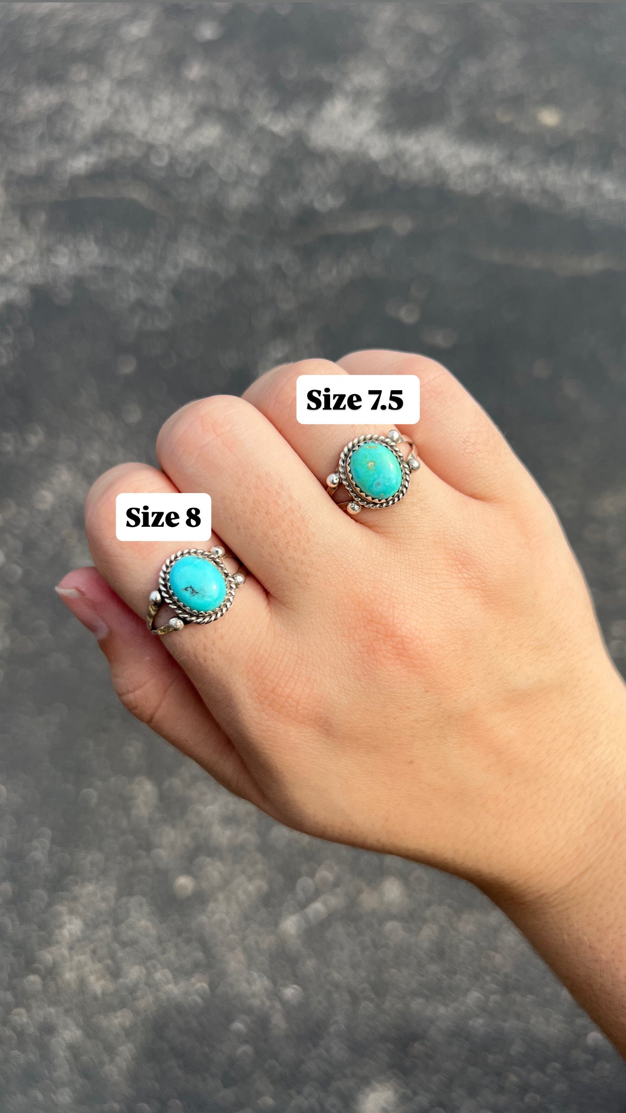 The Lainey Genuine Turquoise Sterling Silver Ring