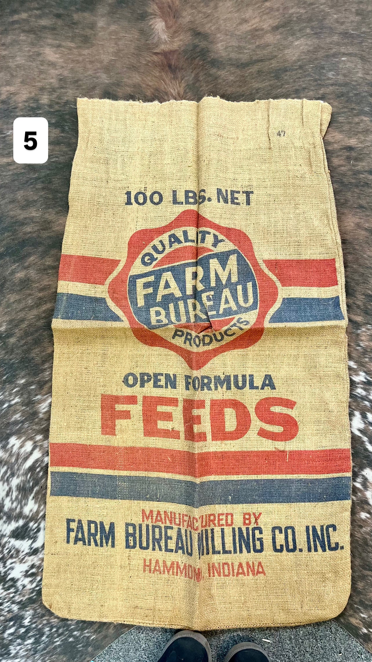 Farm Bureau Feeds Burlap Bag