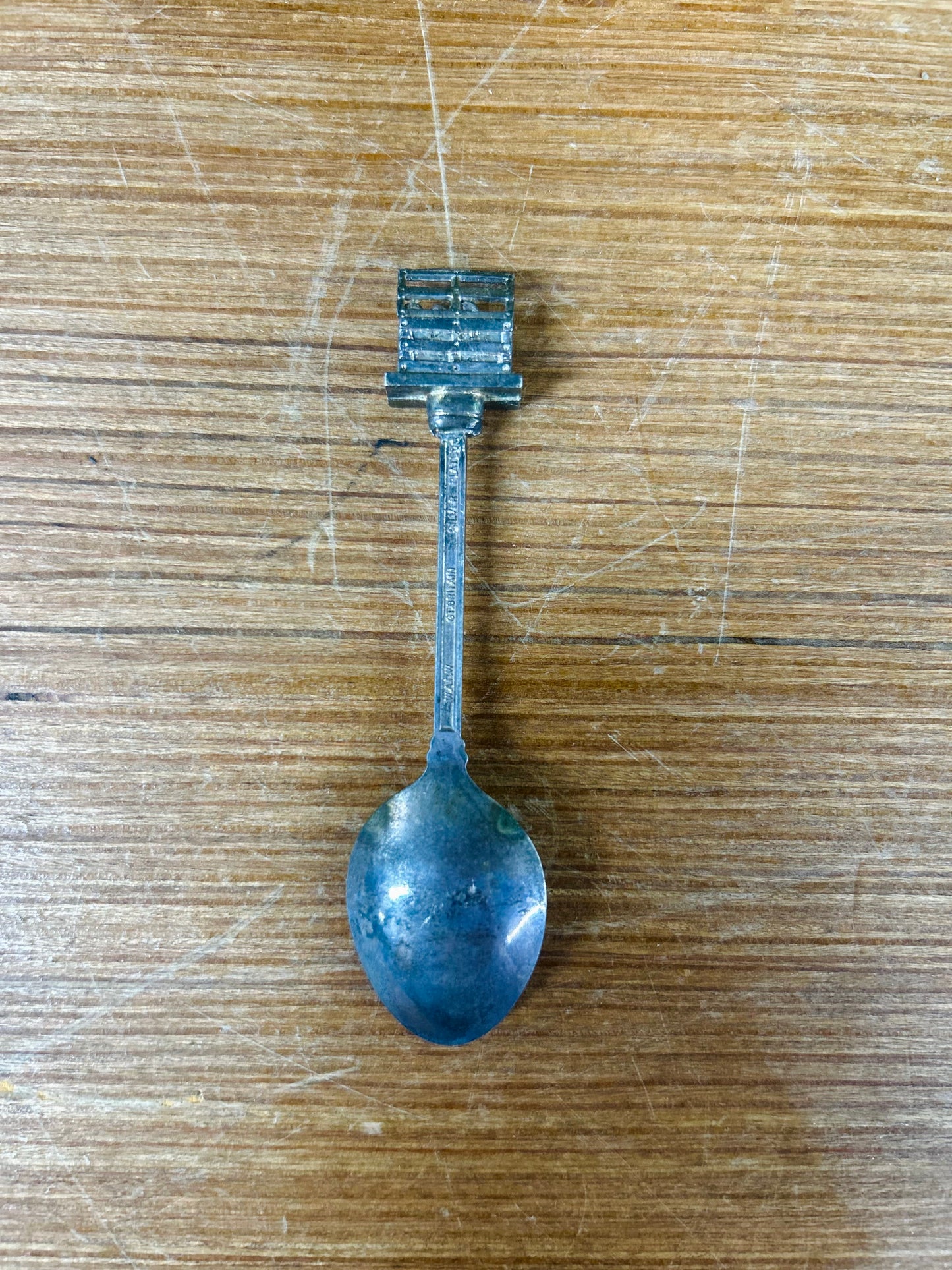 Vintage Collectible Silver Plated GT.Britain Florida Spoon with Basket Design