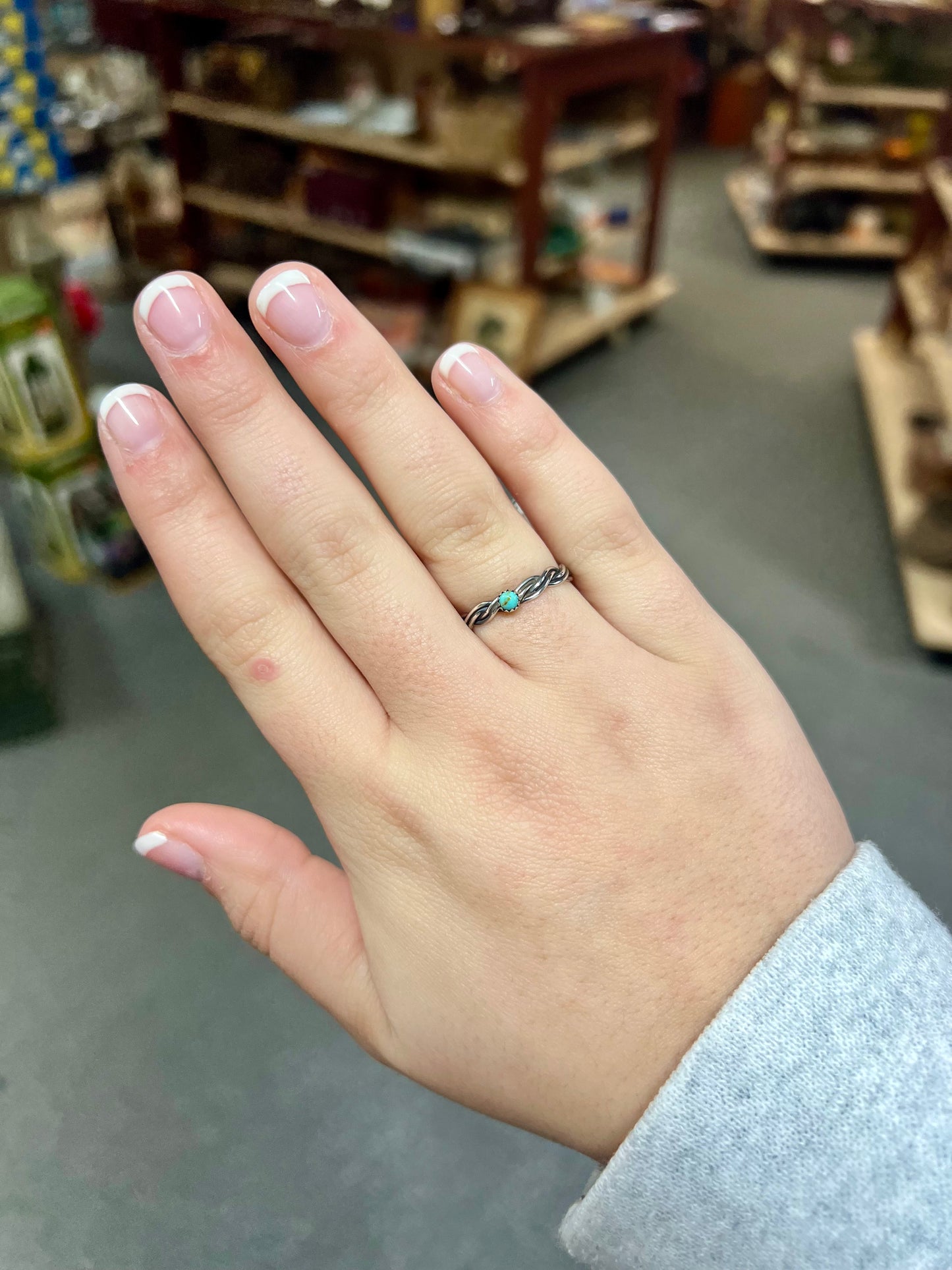 Turquoise Twisted Stacker Ring