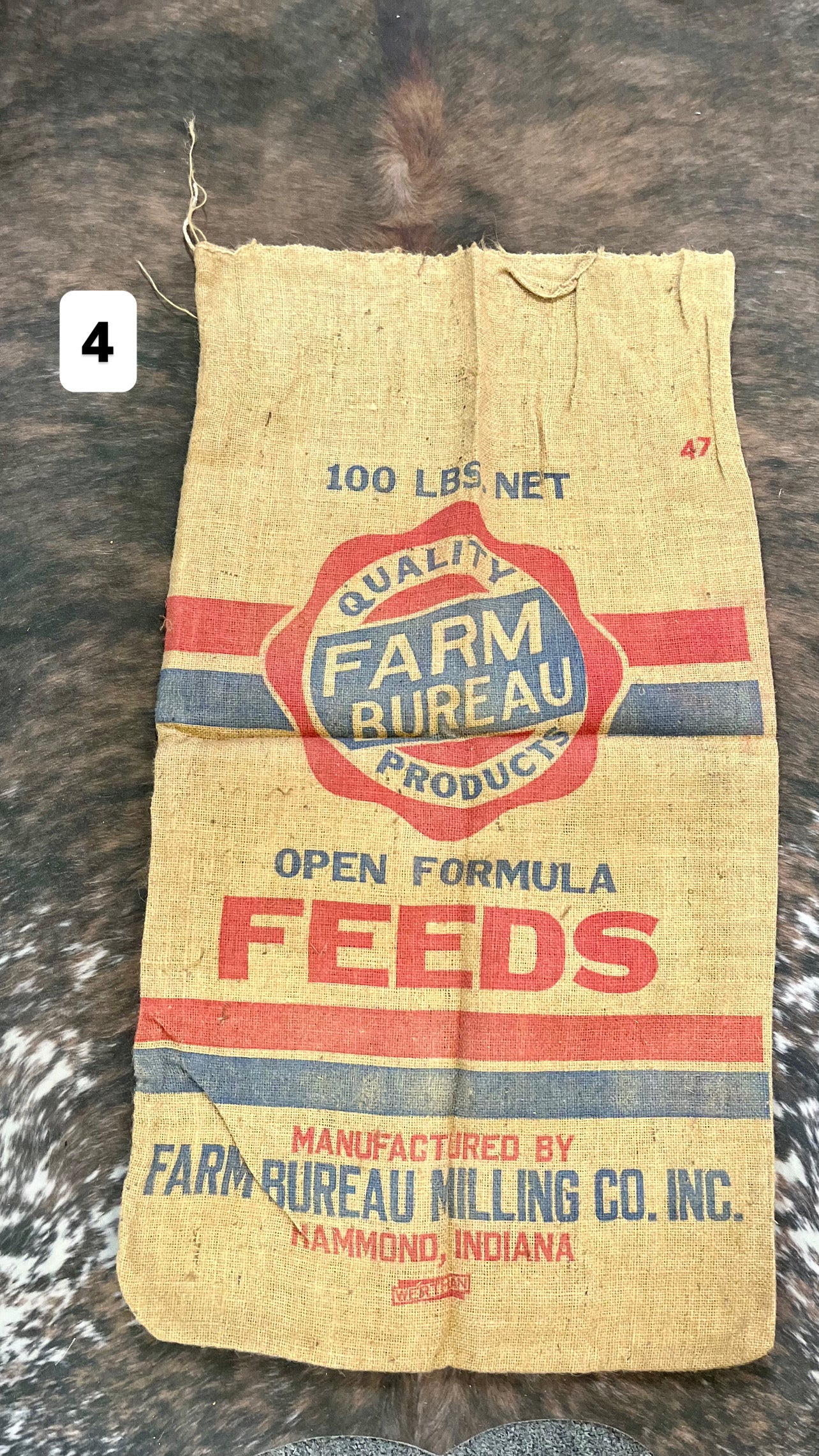 Farm Bureau Feeds Burlap Bag