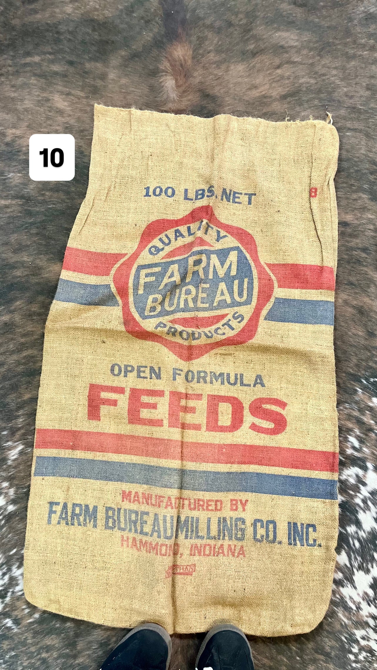 Farm Bureau Feeds Burlap Bag