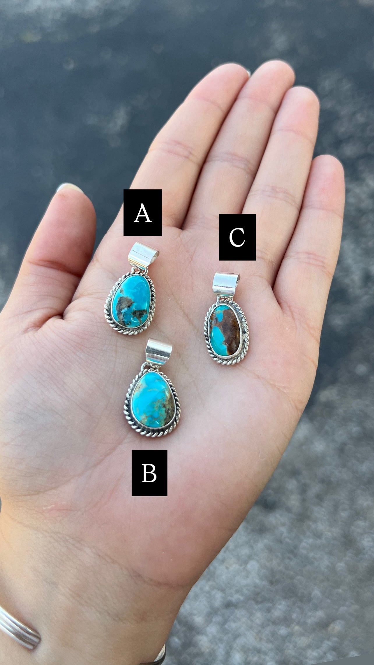 The Jessie Genuine Turquoise Sterling Silver Pendant